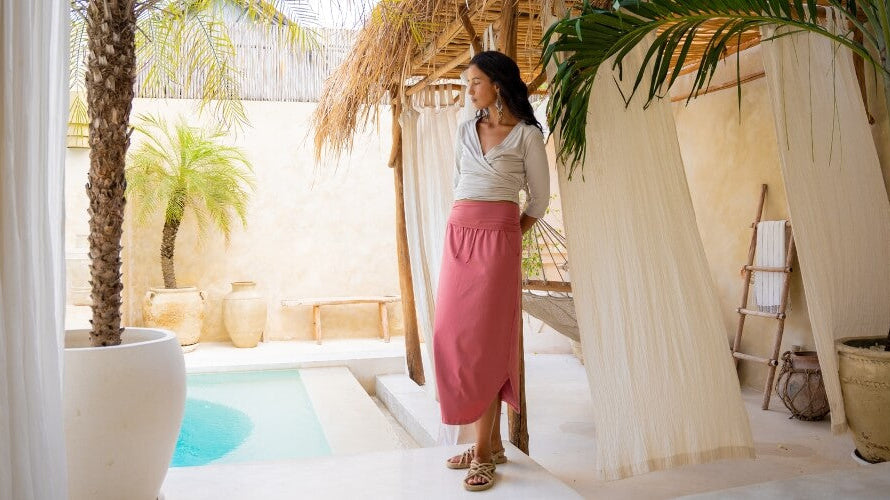 Surya Organic Cotton Skirt with turn down waistband