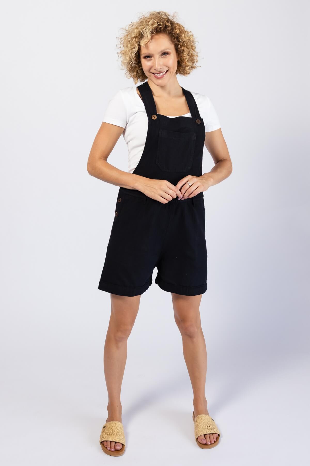 Surya Ethical Cotton Overall Shorts - women's overall shorts