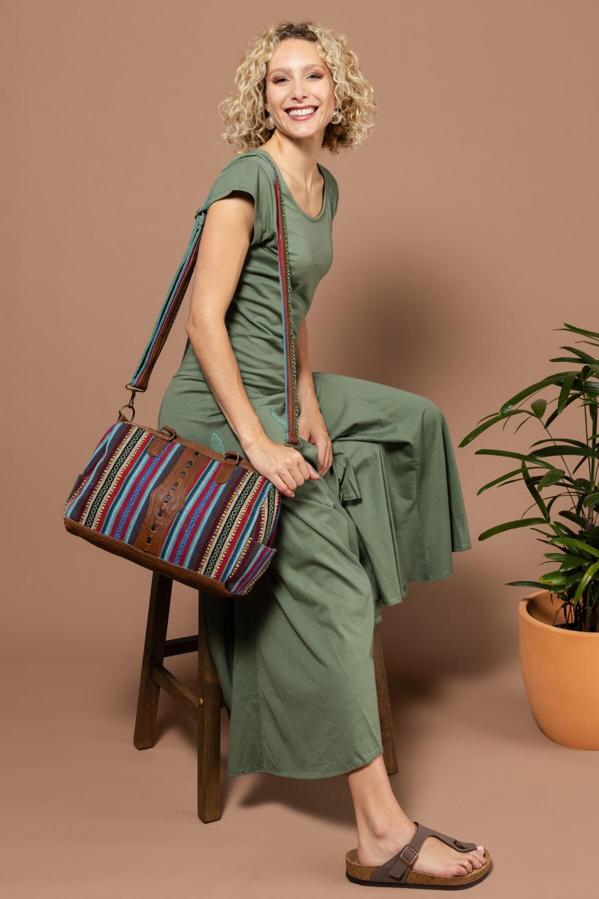 Surya Australia Buffalo Leather & Cotton Bag - Vannes