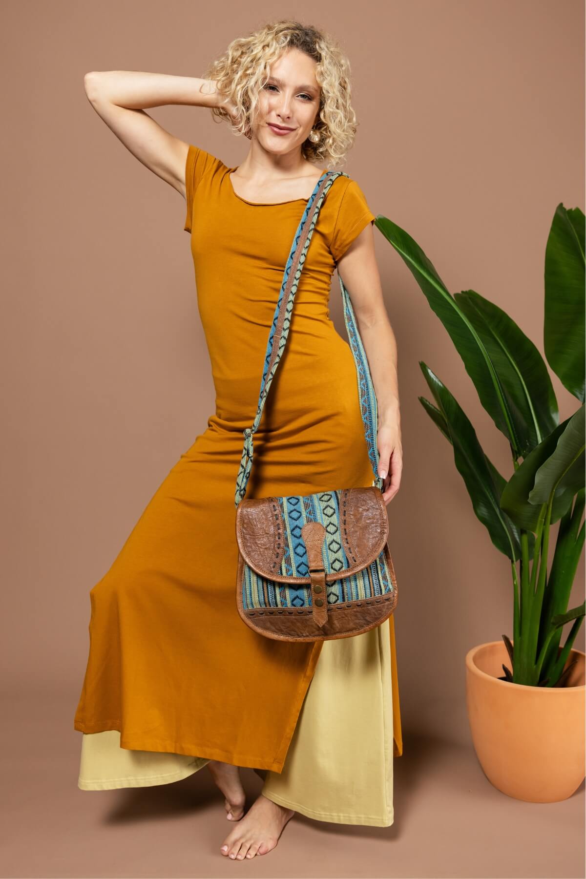 Surya Australia Buffalo Leather & Cotton Bag - Fougères