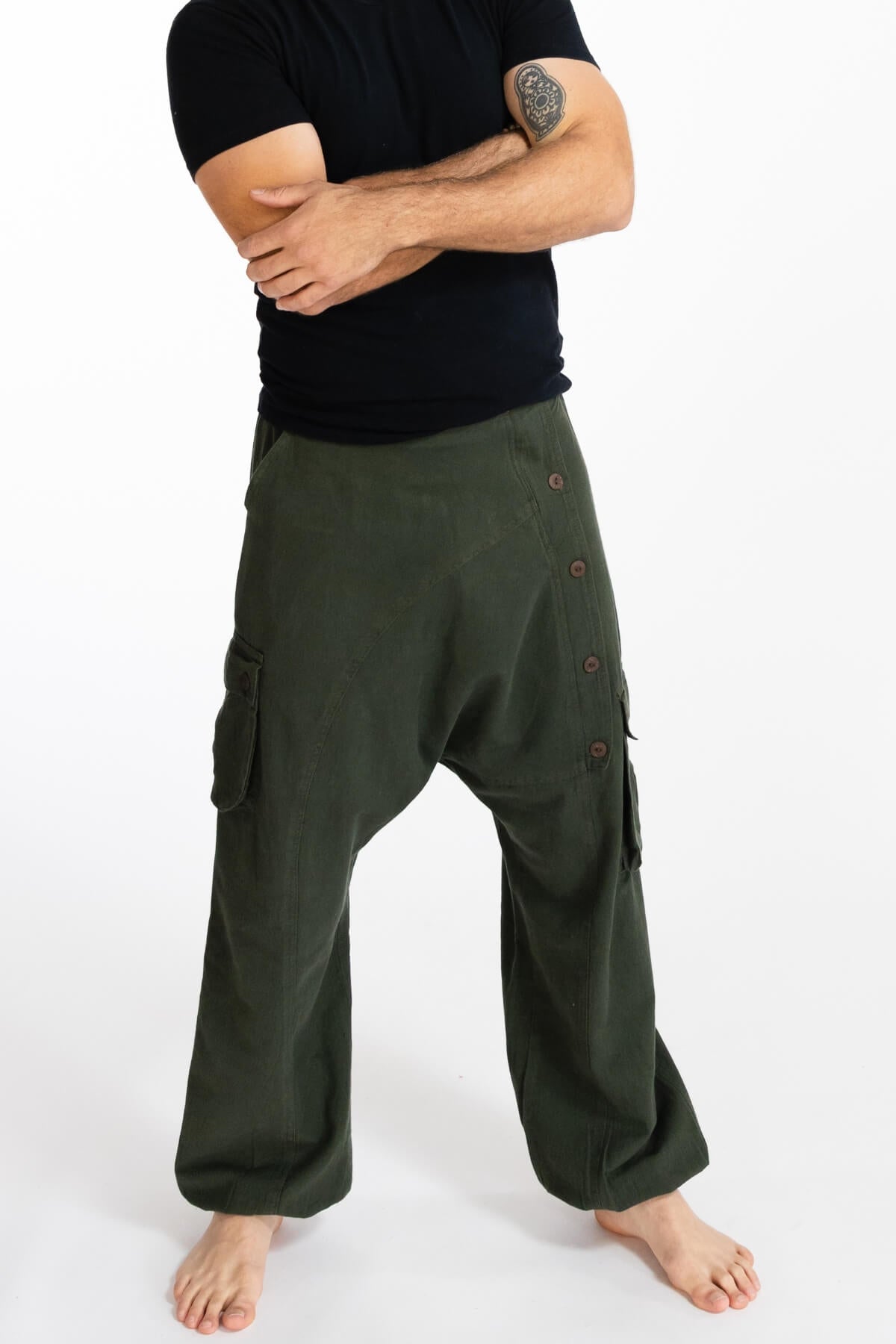 Surya Ethical Cotton Drop Crotch Trousers for Men