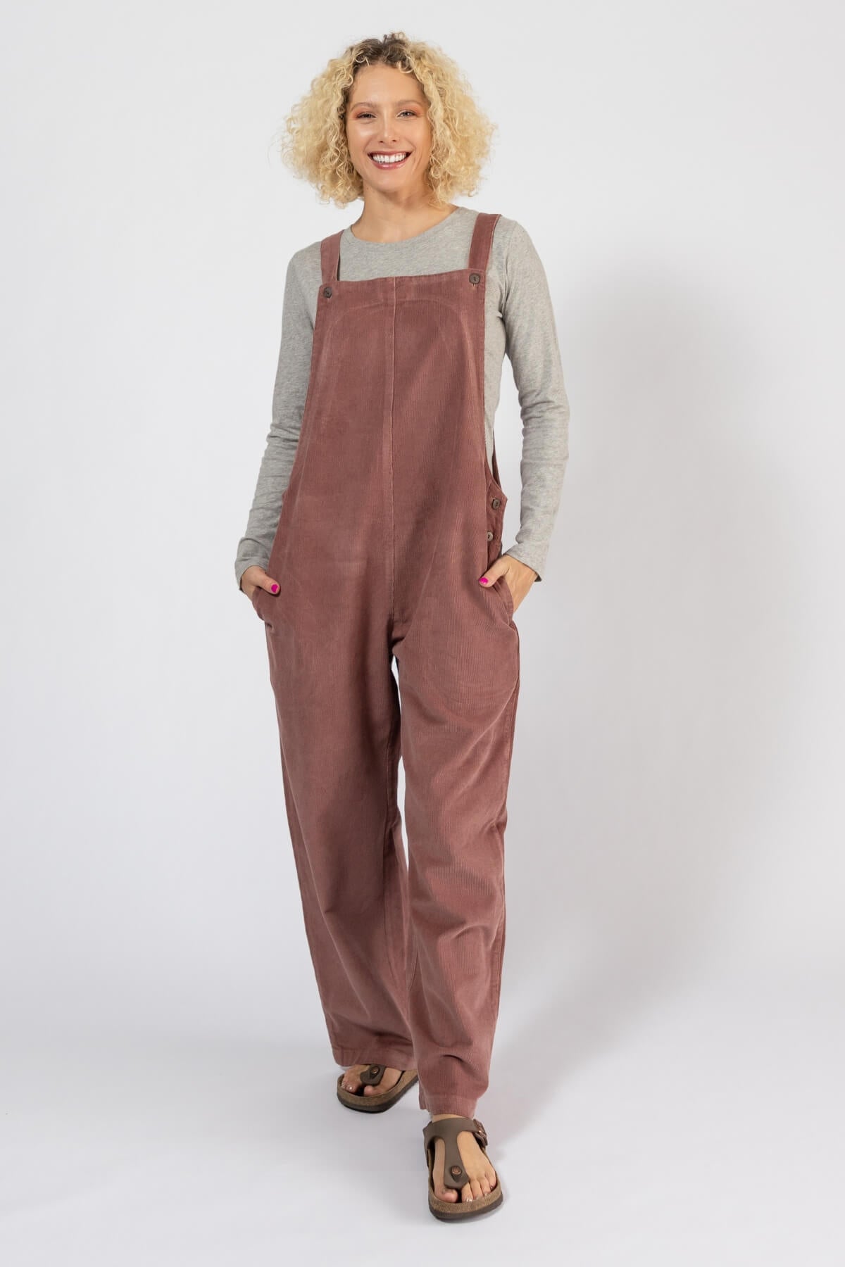 Surya Corduroy Overalls for Women - Dusty Mauve