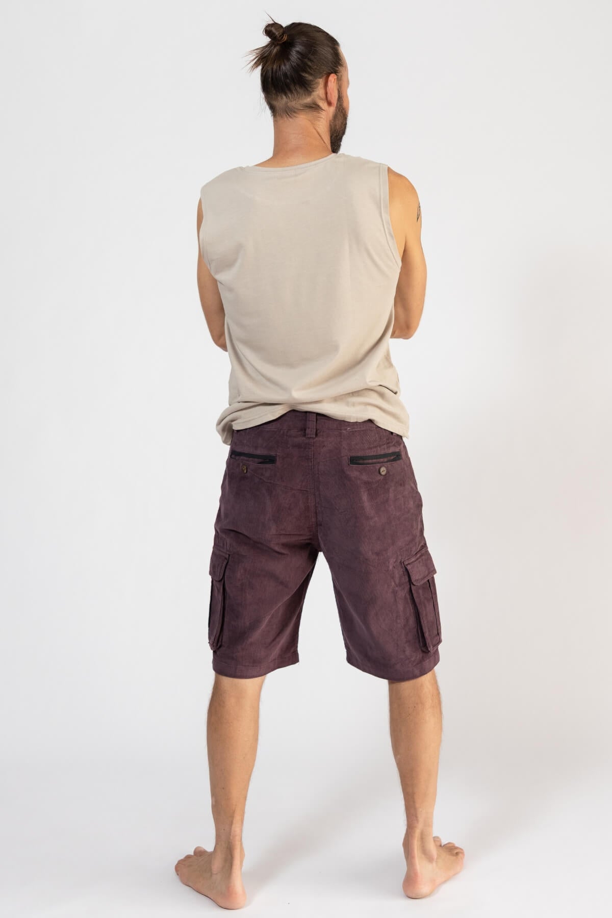 Ethical Corduroy Shorts for Men - rear view