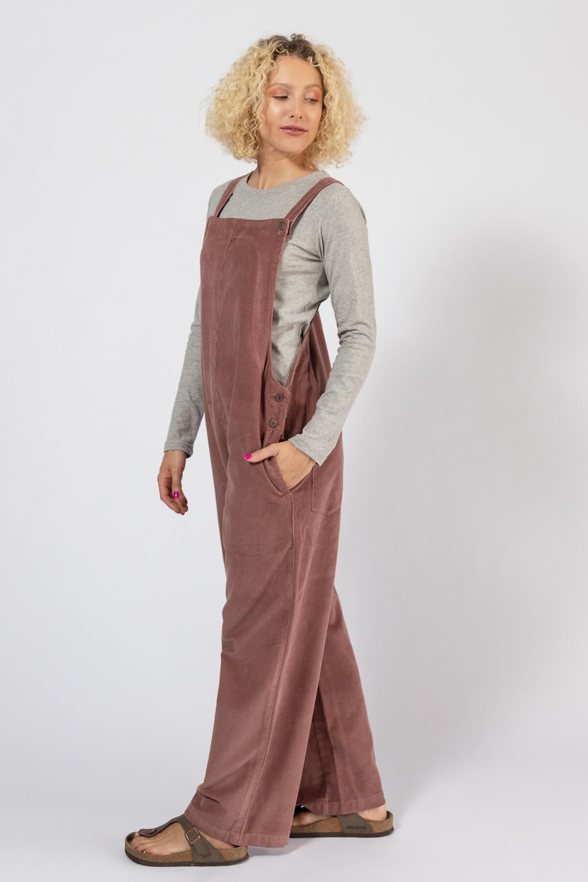 Surya Corduroy Overalls for Women - left side view