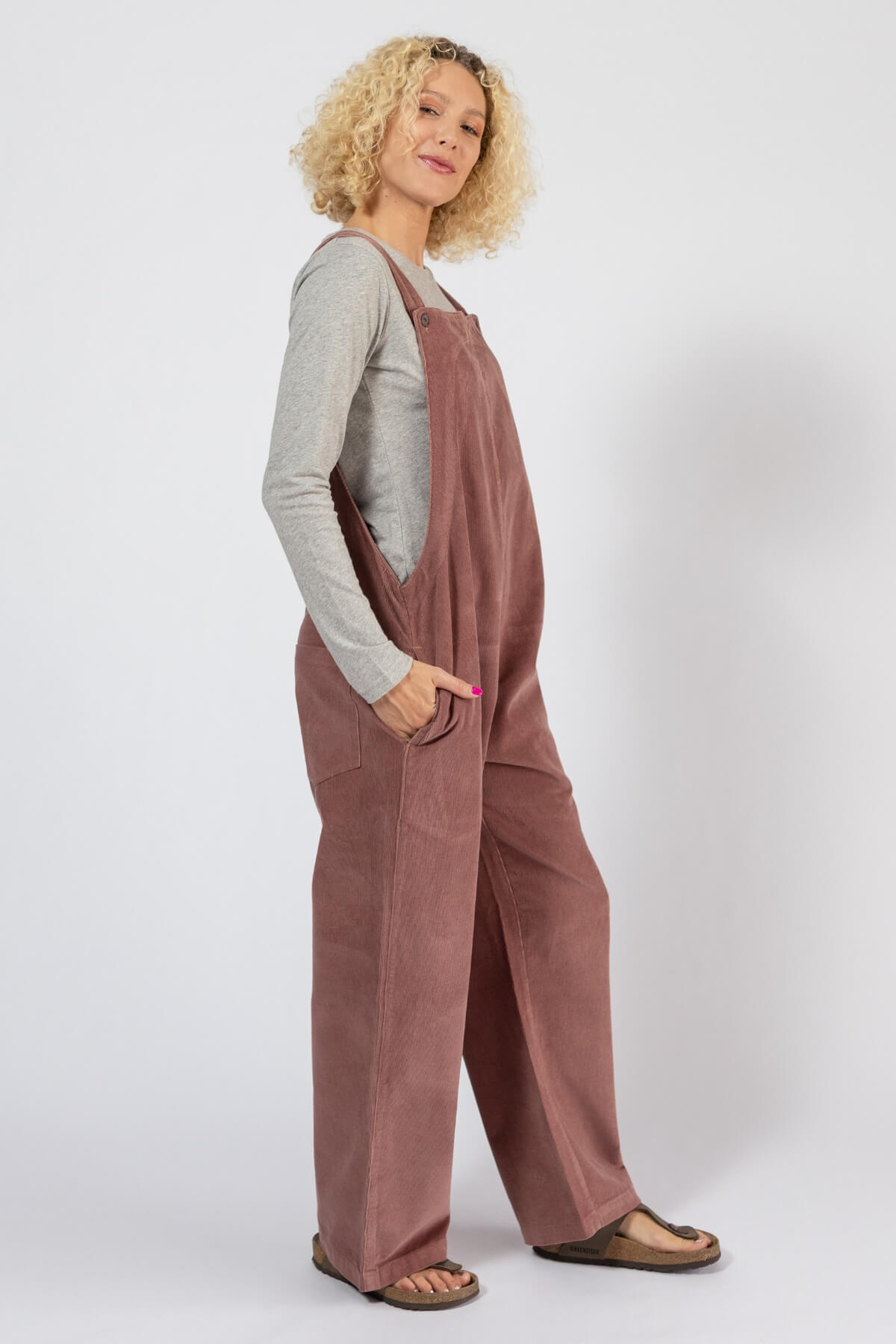 Surya Corduroy Overalls for Women - right side view