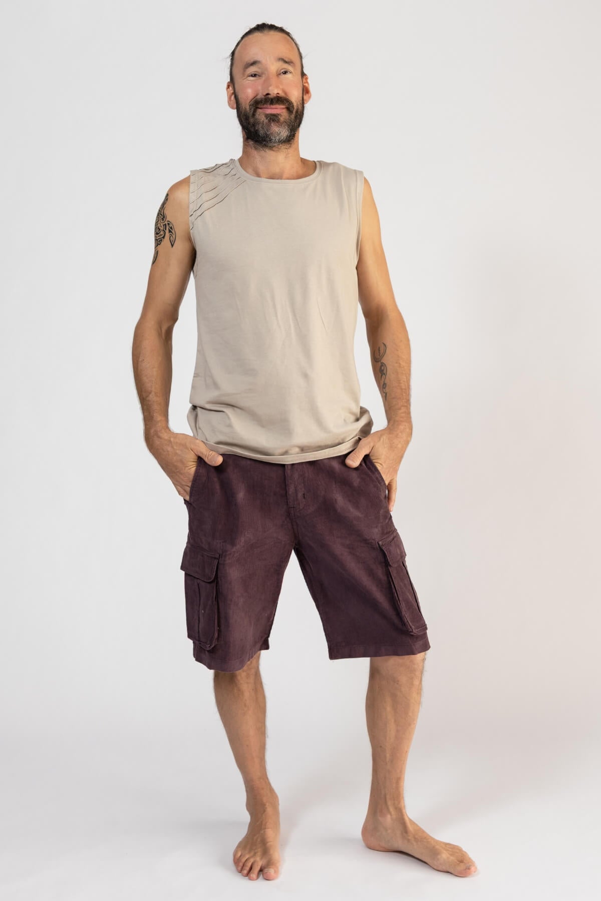 Ethical Corduroy Shorts for Men - with loads of pockets