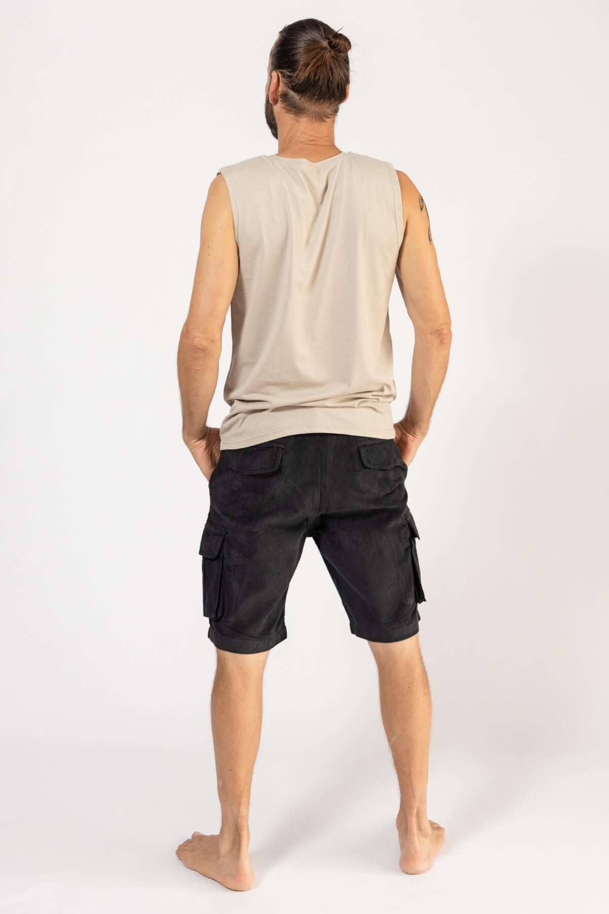 Cotton Corduroy Shorts for Men - rear view