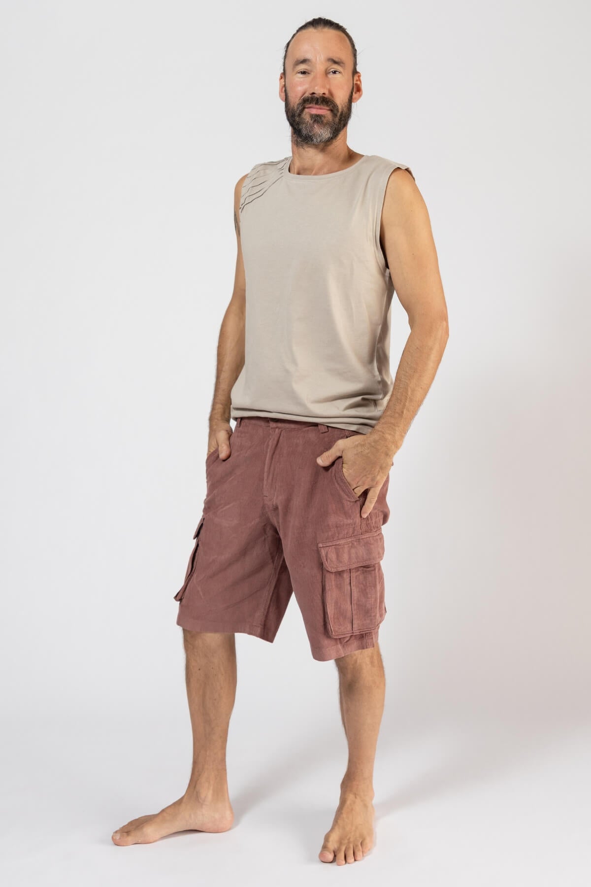 Corduroy Cargo Shorts for Men - loads of pockets