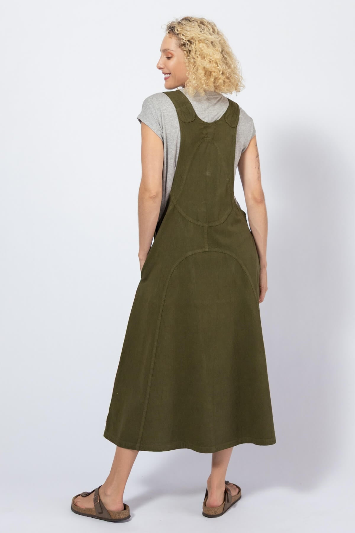 Cotton Dungaree Dress for Women - rear view