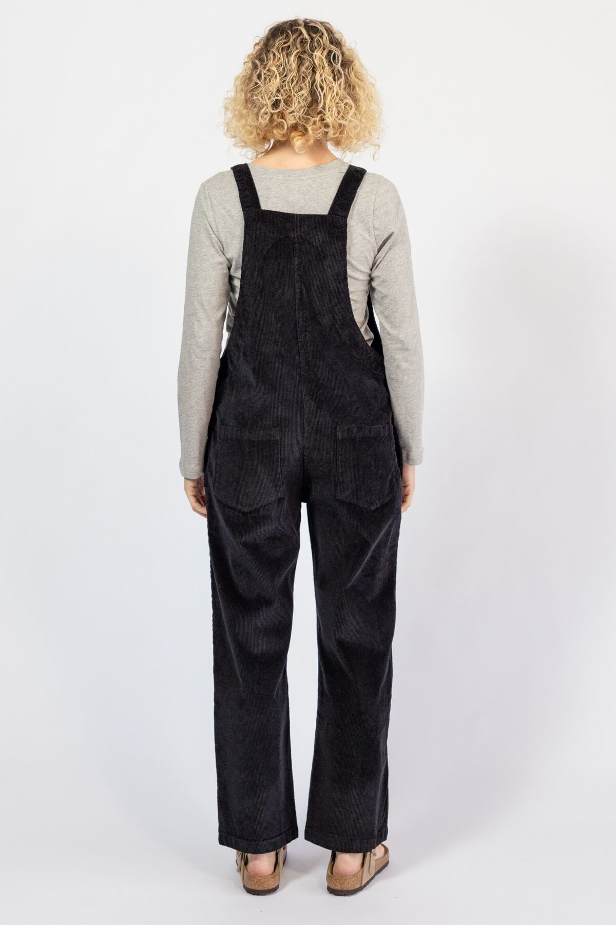 Cotton corduroy overalls for women - rear view