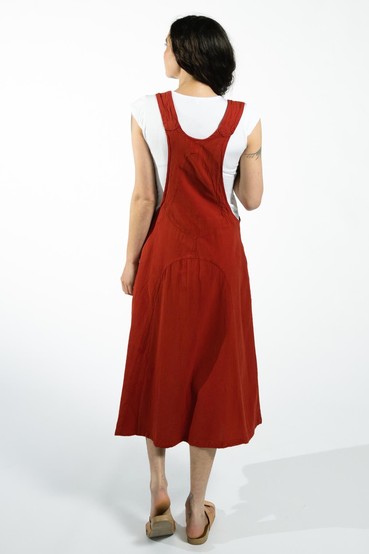 Surya Ethical Cotton Dungaree Dress - rear view