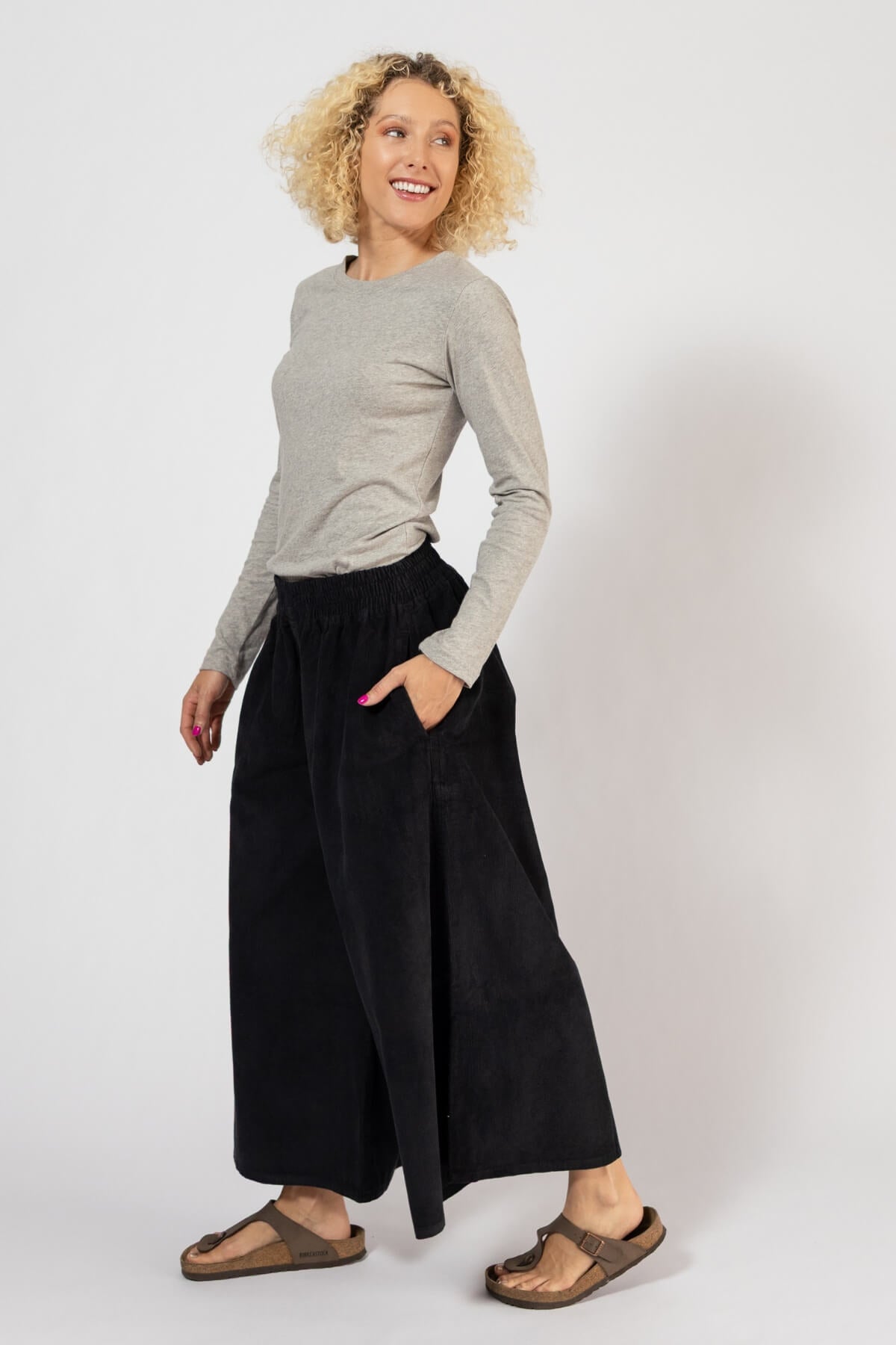 Surya Corduroy Palazzo Pants for Women - left side view