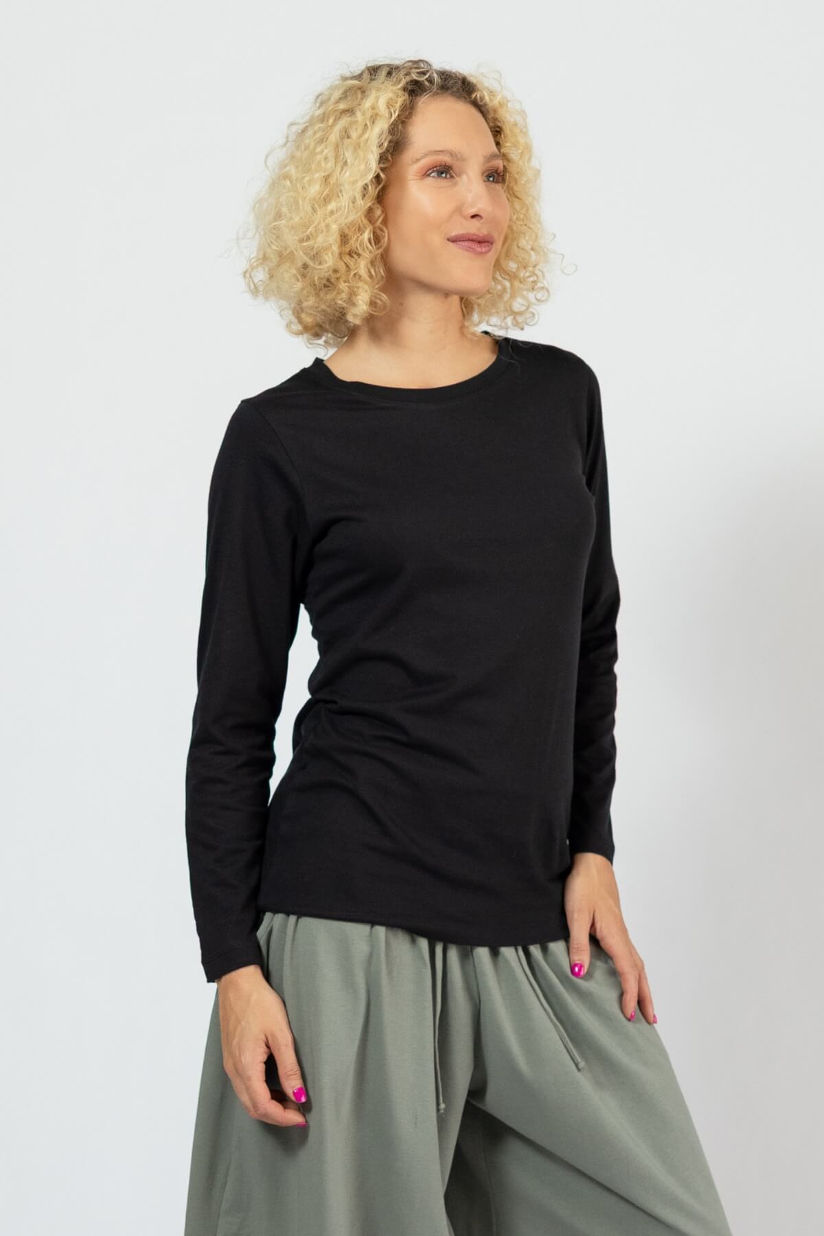 Surya organic cotton long sleeve tops for women - right side view