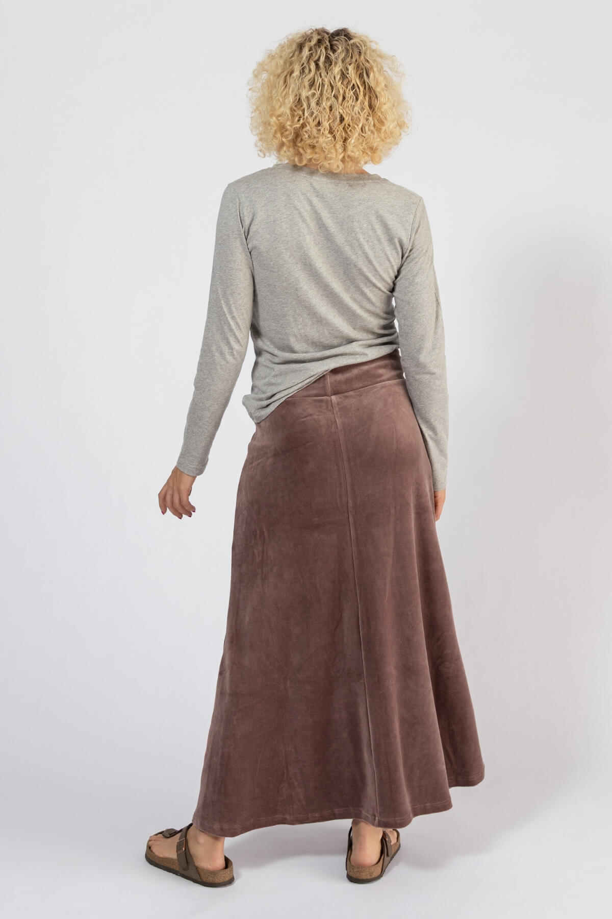 Surya Organic Velvet Maxi Skirt - rear view