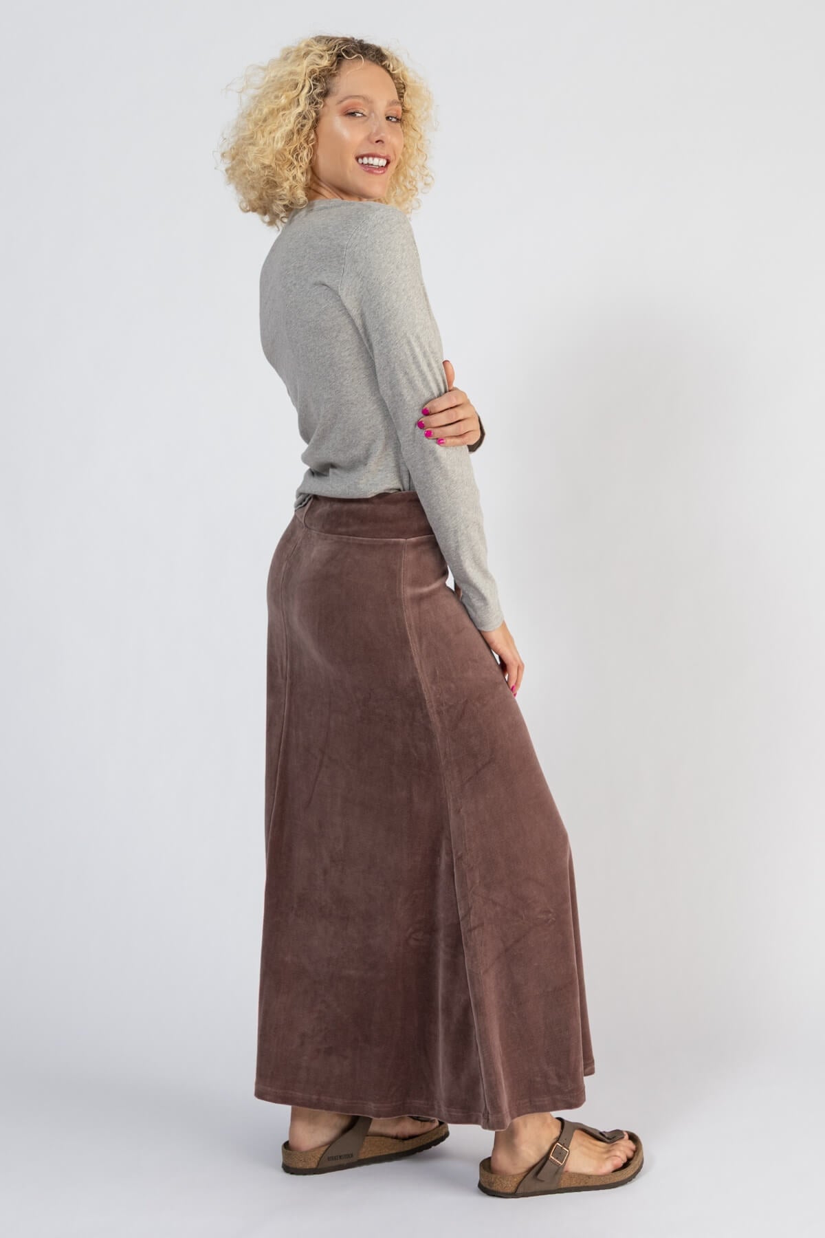 Surya Organic Velvet Maxi Skirt - right side view