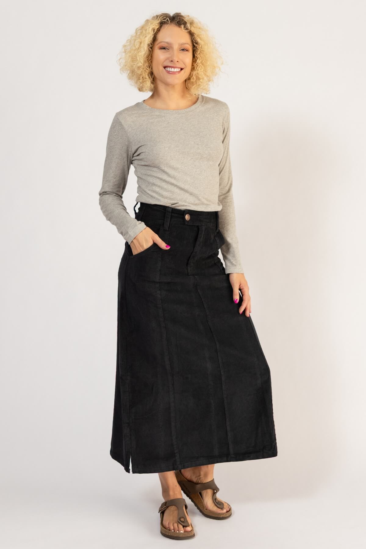 Cotton Corduroy Skirts for Women - with hip pockets