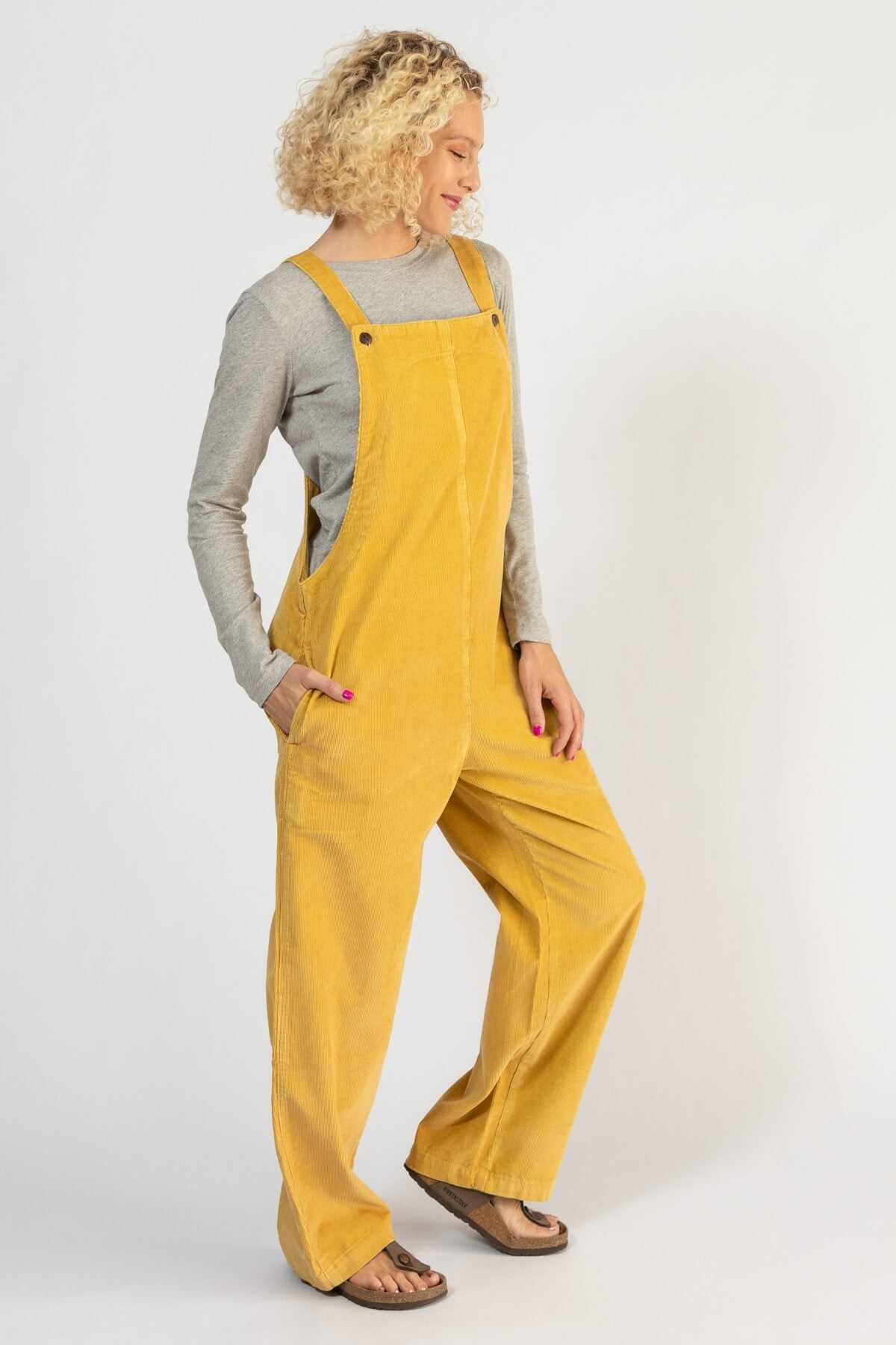 Surya Ethical Cotton Corduroy Overalls for Women - right side view