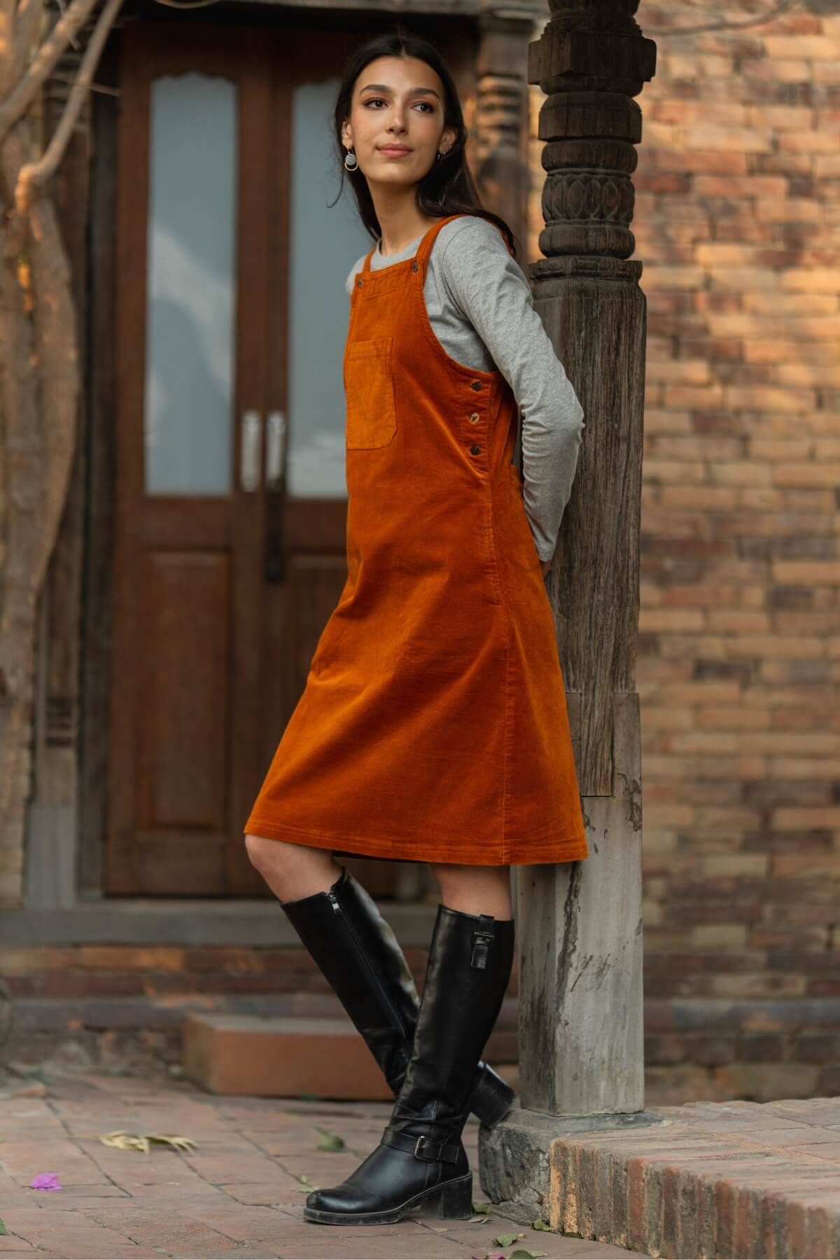 Surya Cotton Corduroy Pinafore - ethically made in Nepal