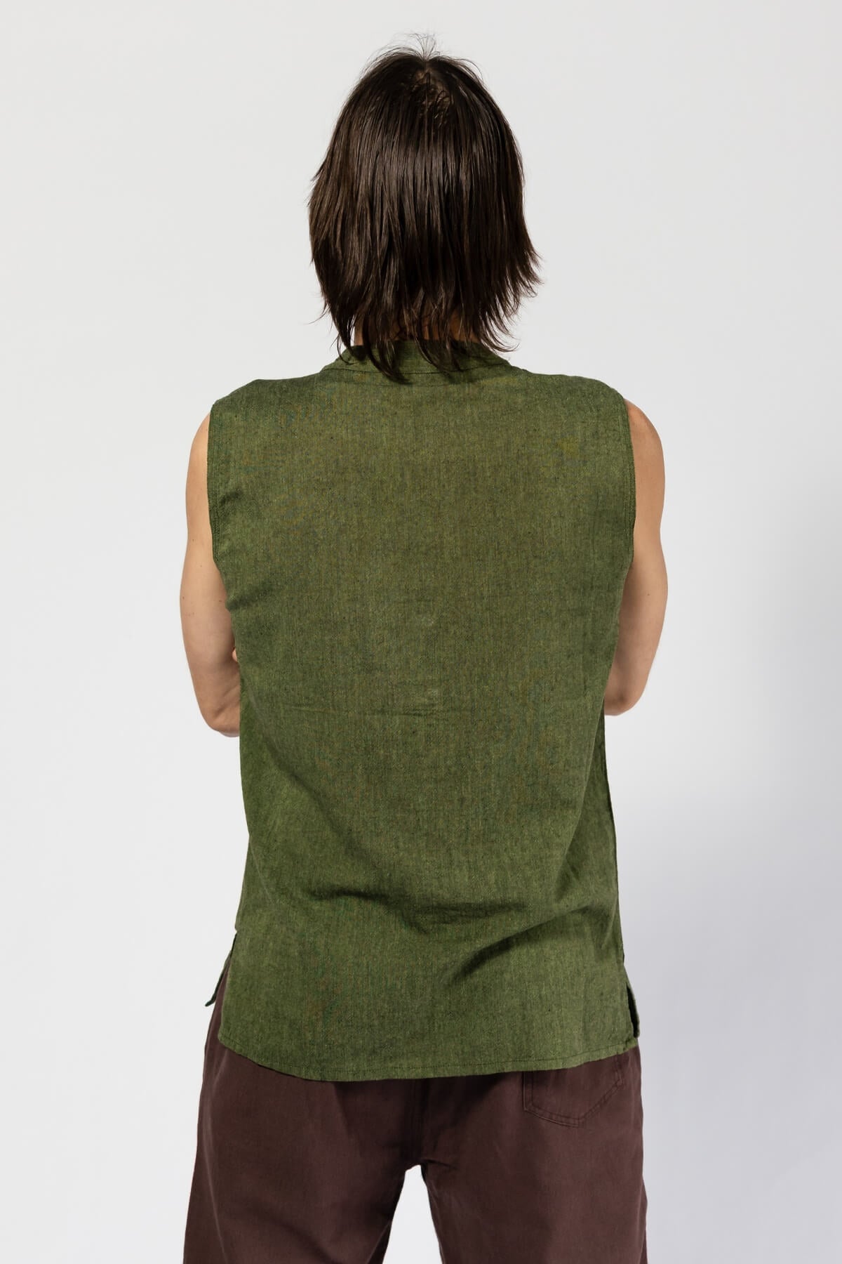 Cotton Sleeveless Shirt for Men - rear view