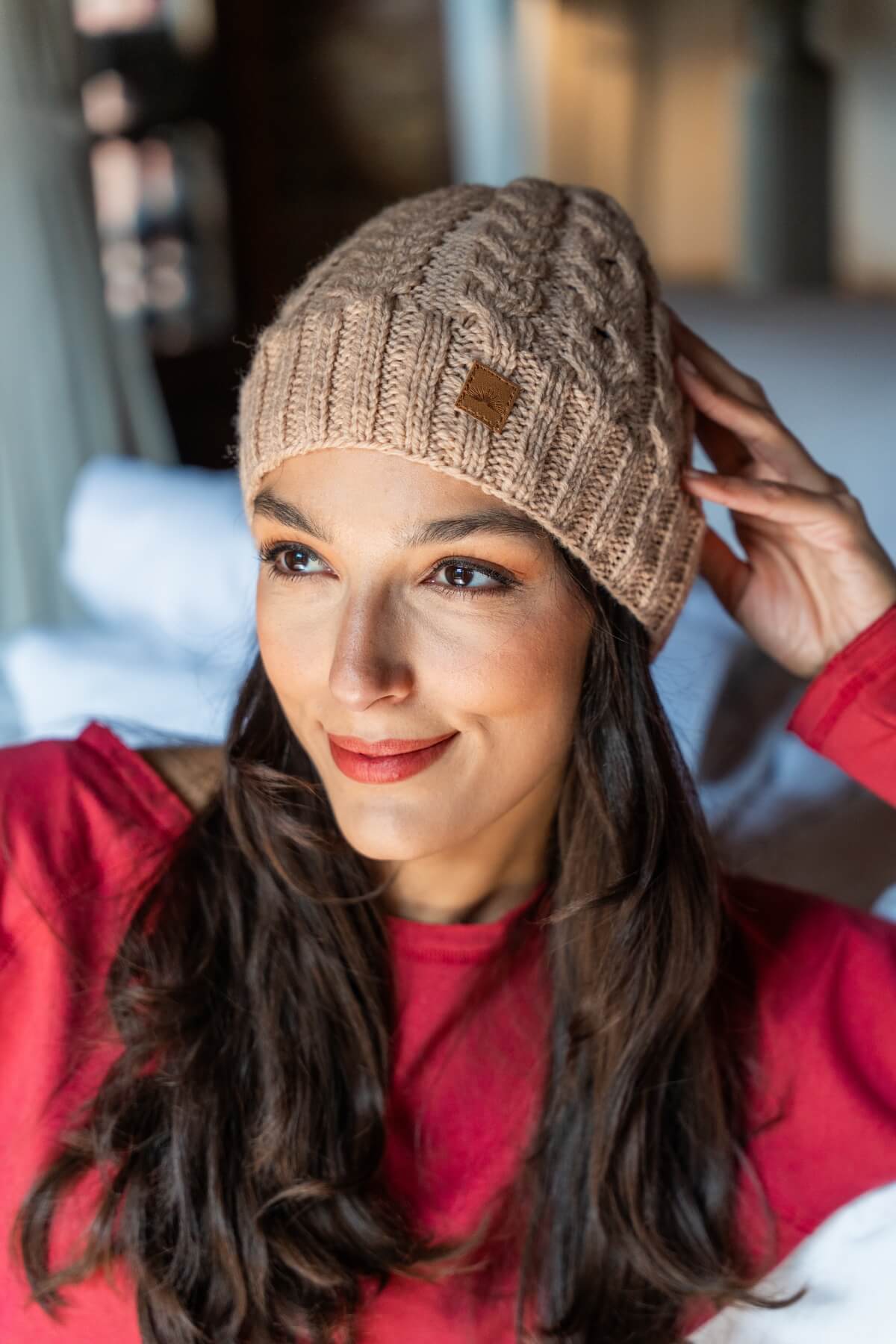 Merino wool beanie for women - ethically made in Nepal