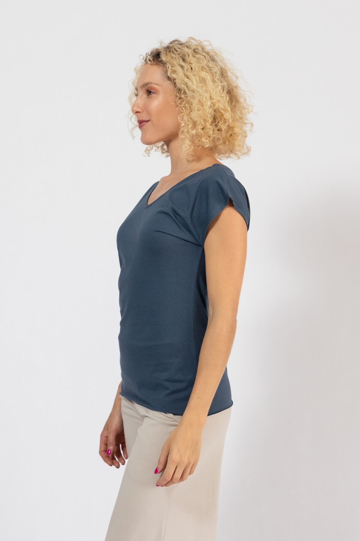 Surya Ethical Organic Cotton V-neck Top - left side view
