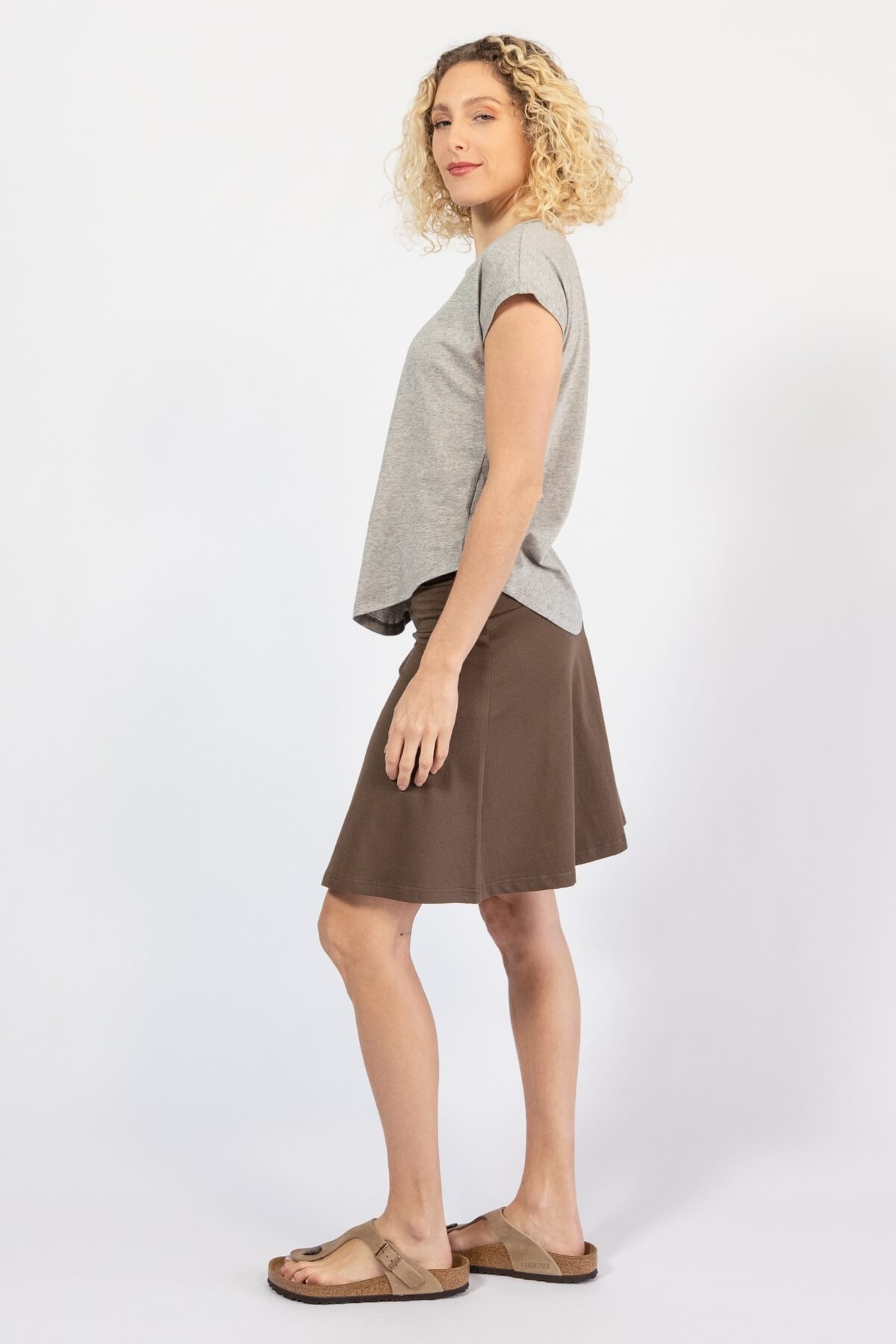 Organic cotton A-line skirt for women - left side view