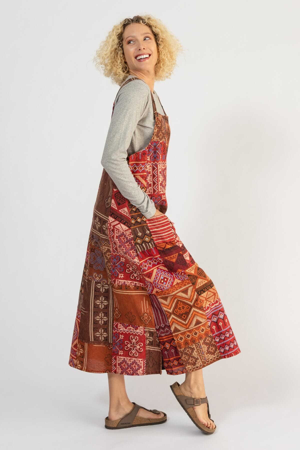 Surya Cotton Patchwork Pinafore - right side view