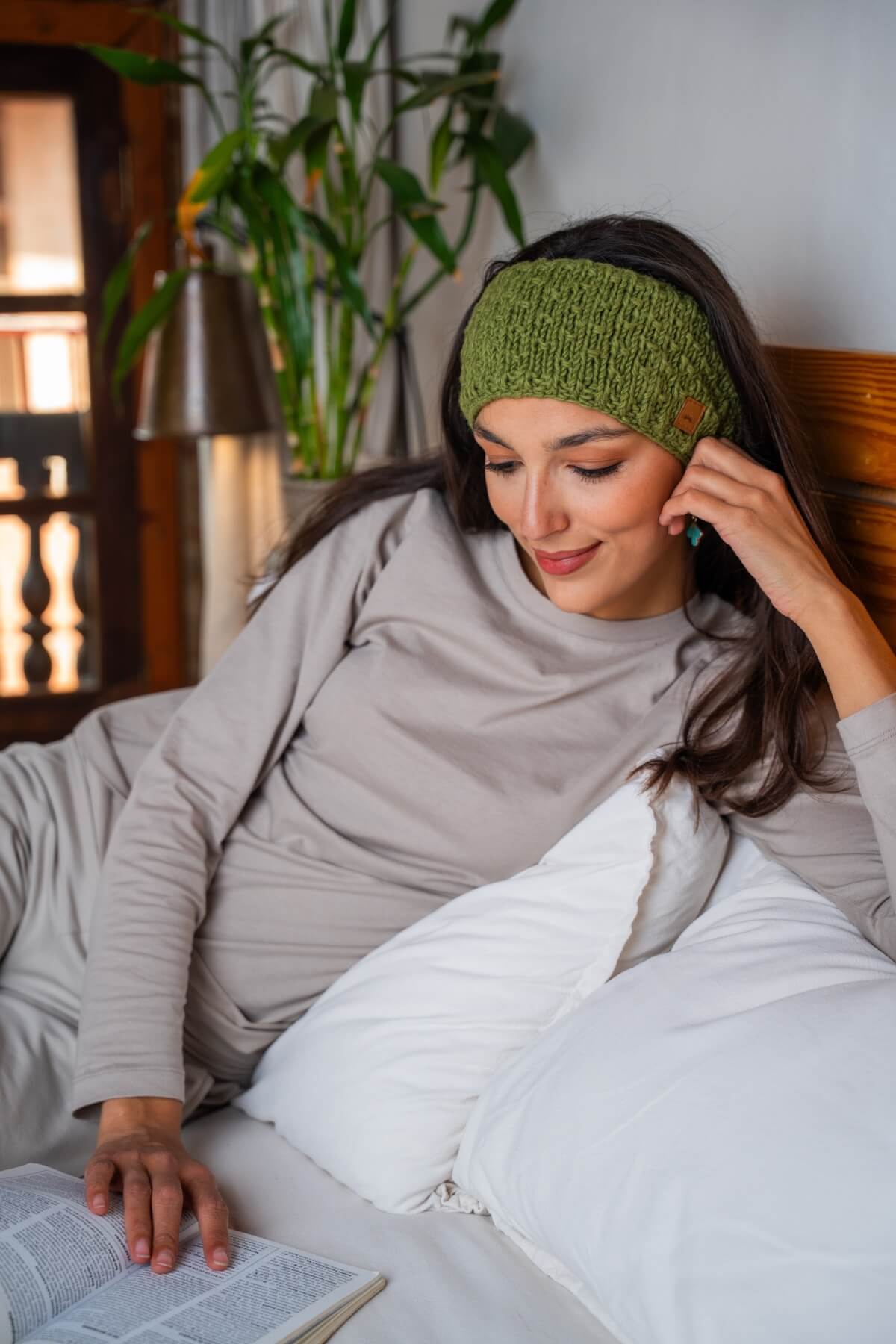 Surya Ethical Wool Headbands for Women | Green