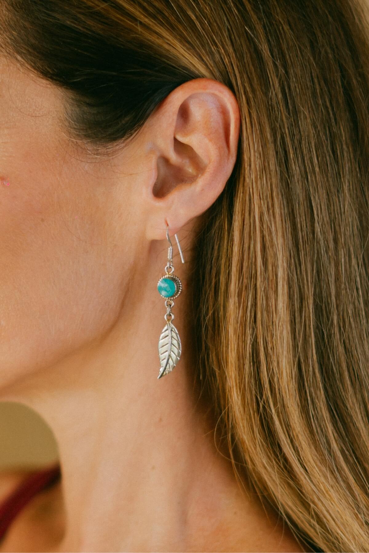 Tibetan style earrings made in Nepal