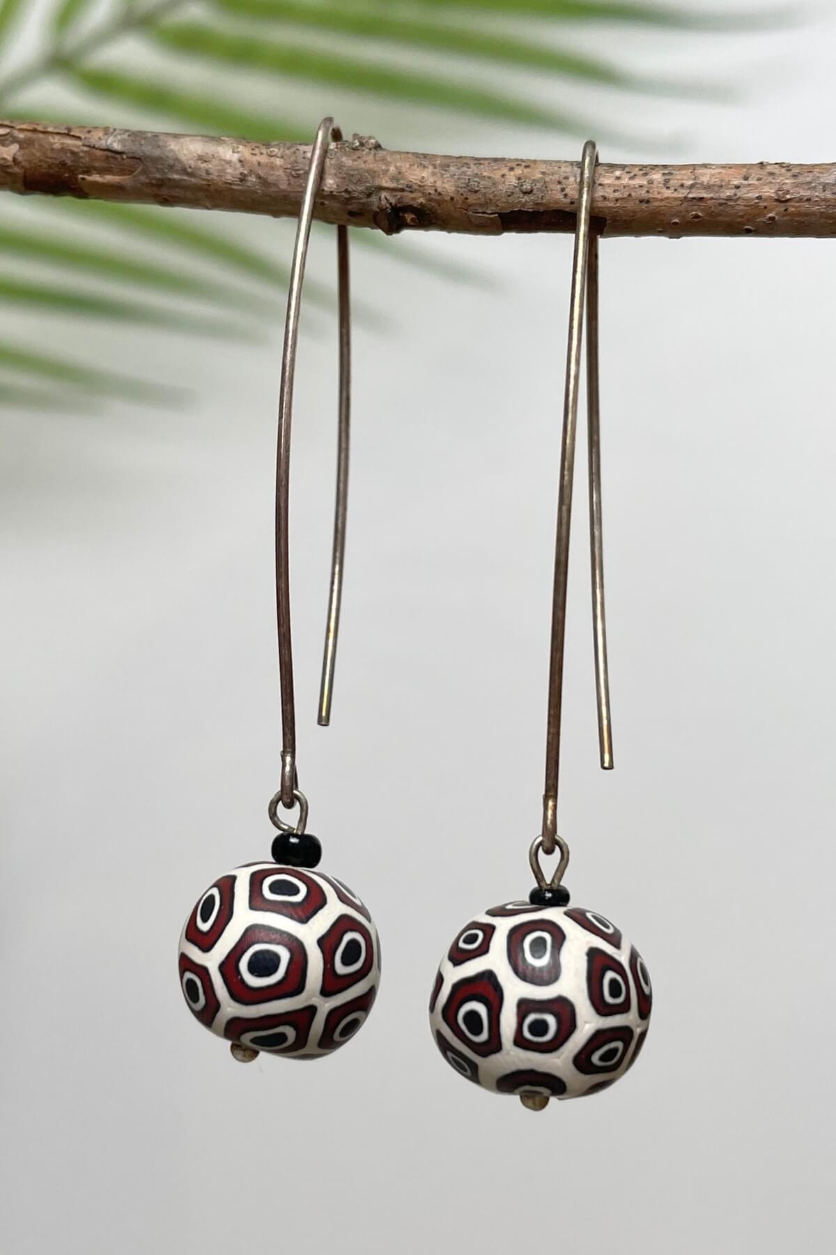 Fair trade polymer clay earrings made in Nepal