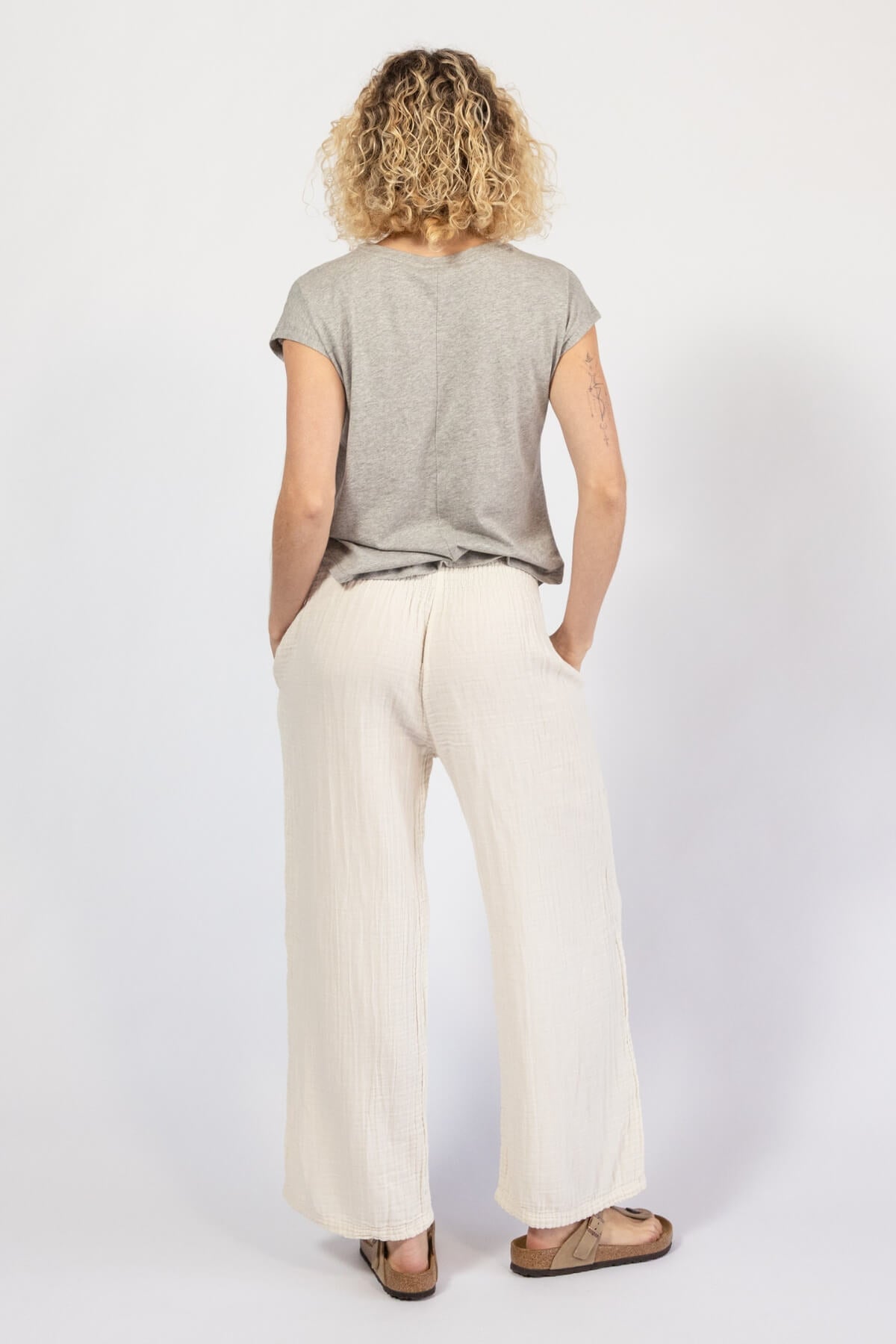 Muslin Cotton Pants for Women - rear view