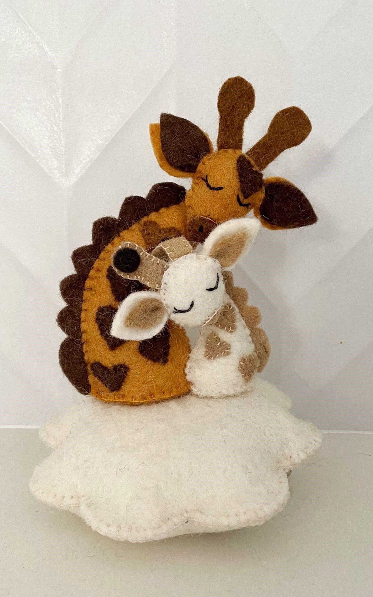 Surya Australia Ethical Wool Felt Baby Toy / Mobile - Sleeping Giraffes