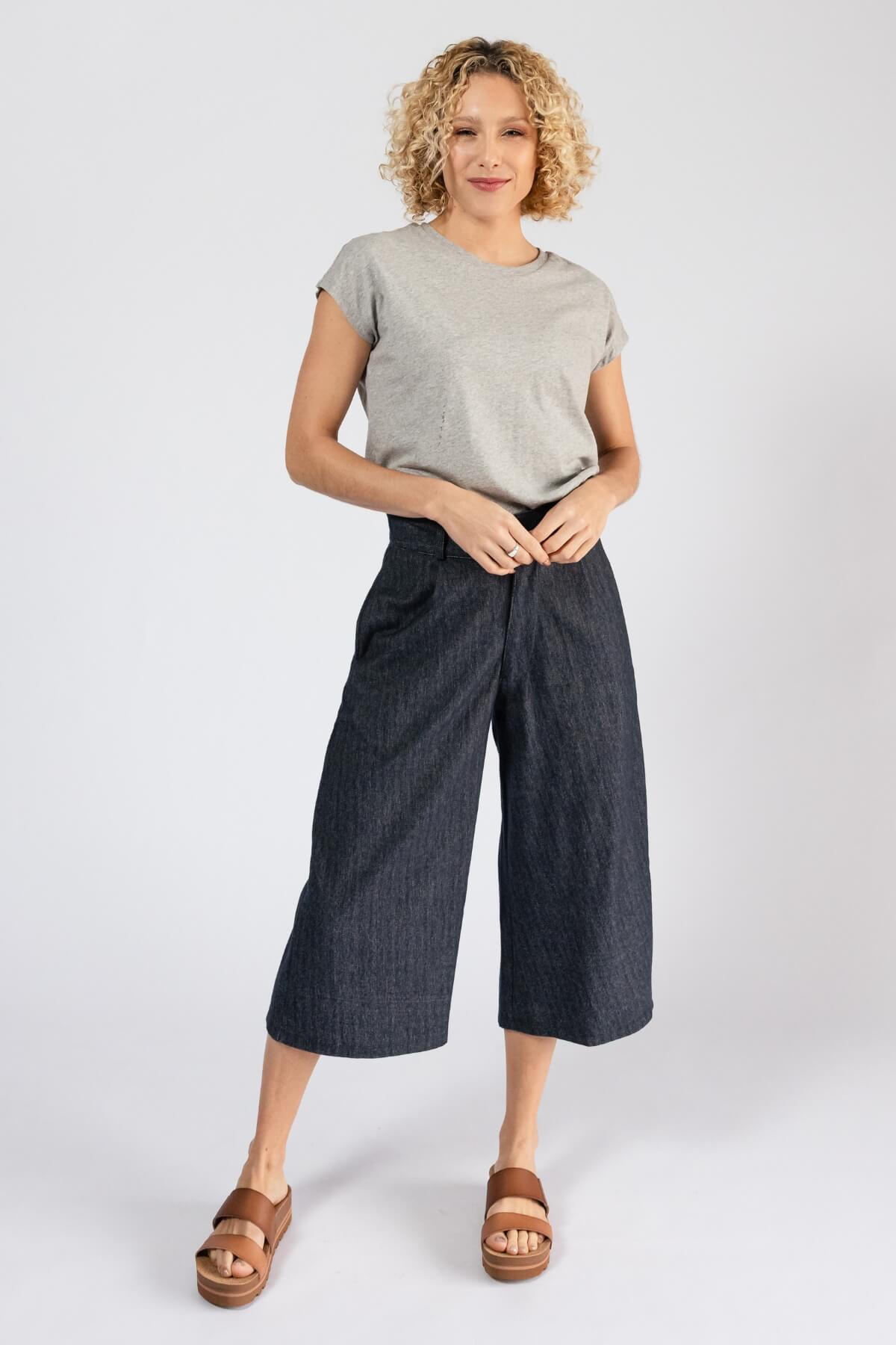 Surya Organic Denim Capri Pants - ethically made in Nepal