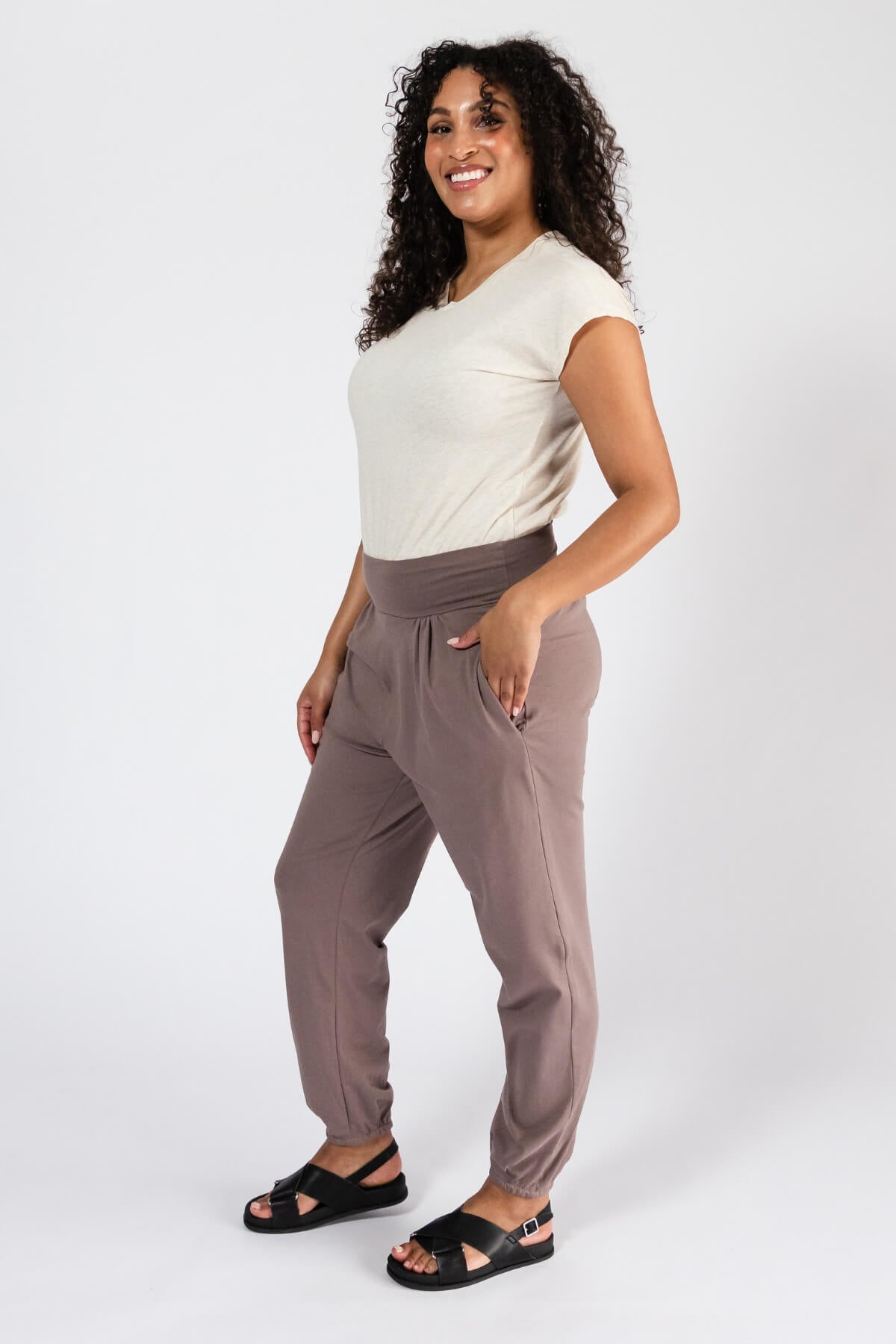 Ethical Organic Cotton Drift Pants - left side view