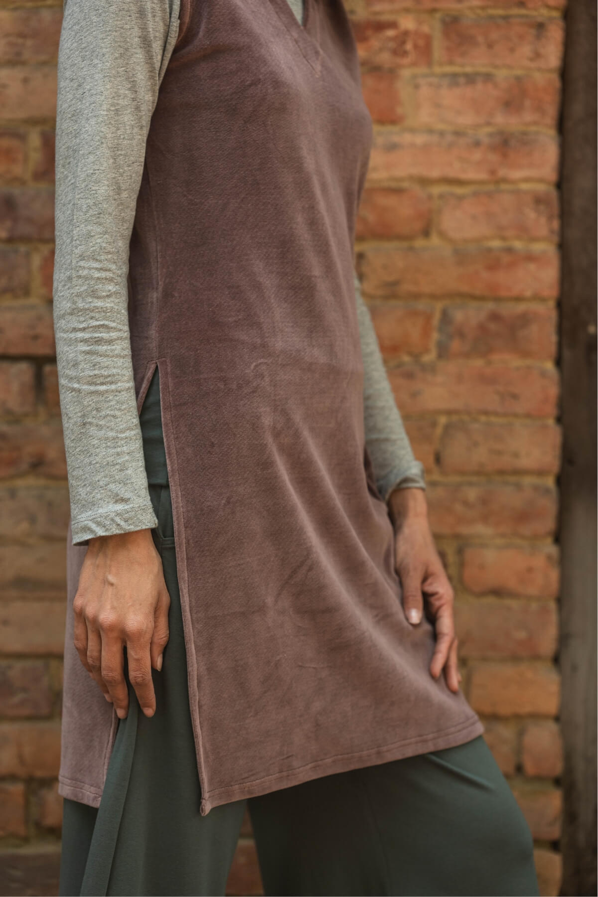 Surya Organic Cotton Velvet Pinafore - details