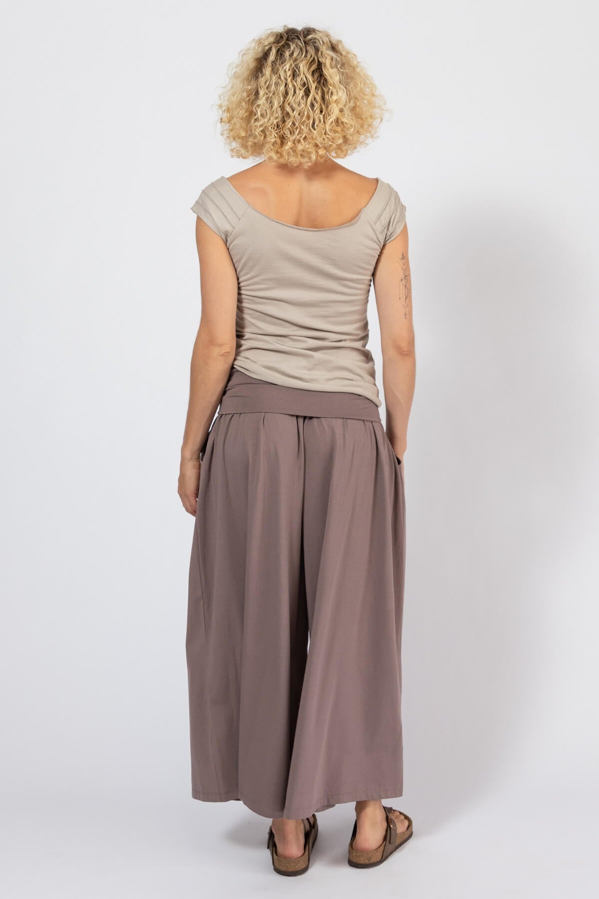 Organic Wide Leg Pants for Women - rear view