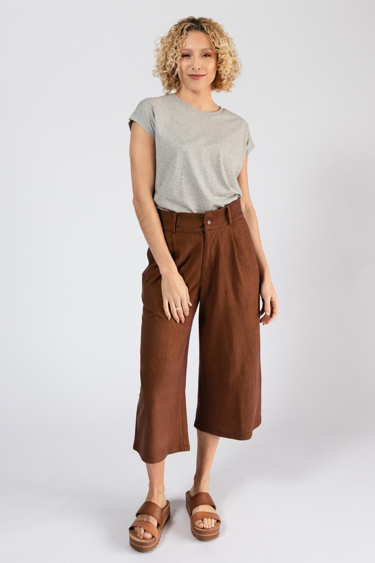 Surya Organic Denim Capri Pants - Denim Cotton Fabric