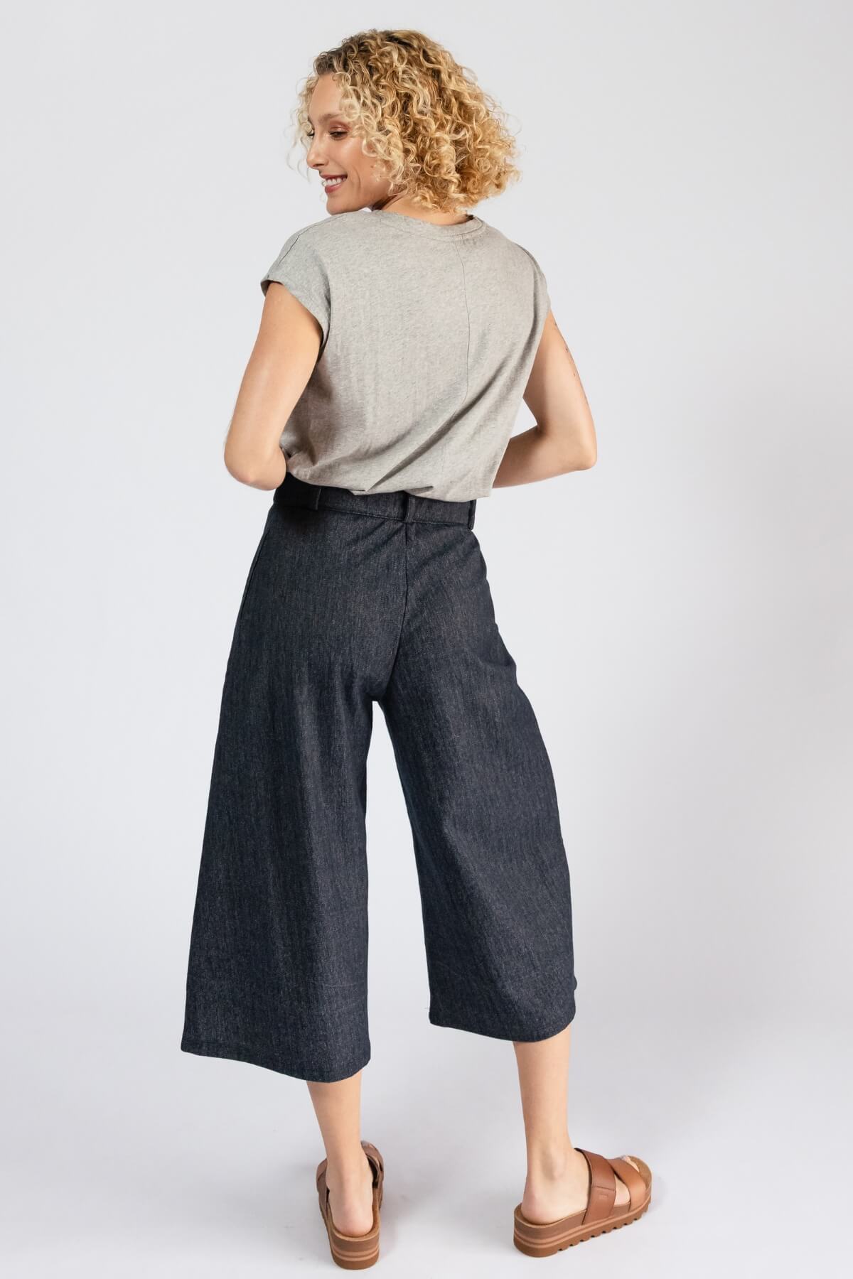 Surya Organic Denim Capri Pants - rear view