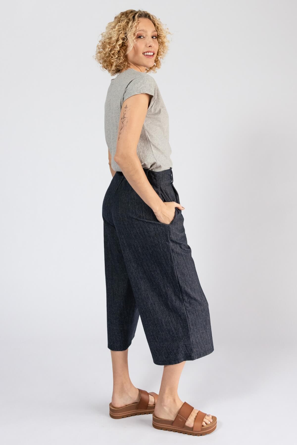 Surya Organic Denim Capri Pants - right side view