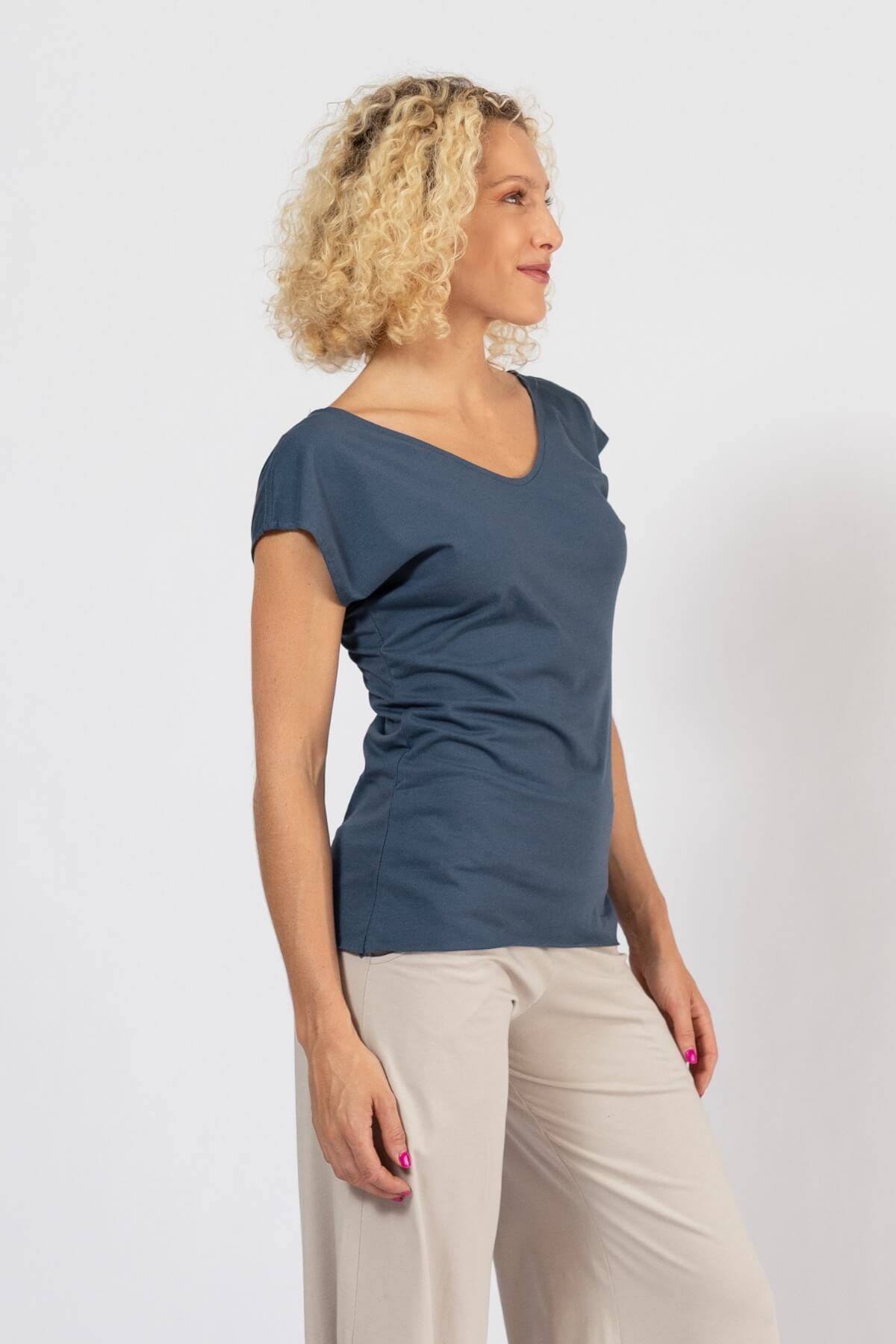 Surya Ethical Organic Cotton V-neck Top - right side view