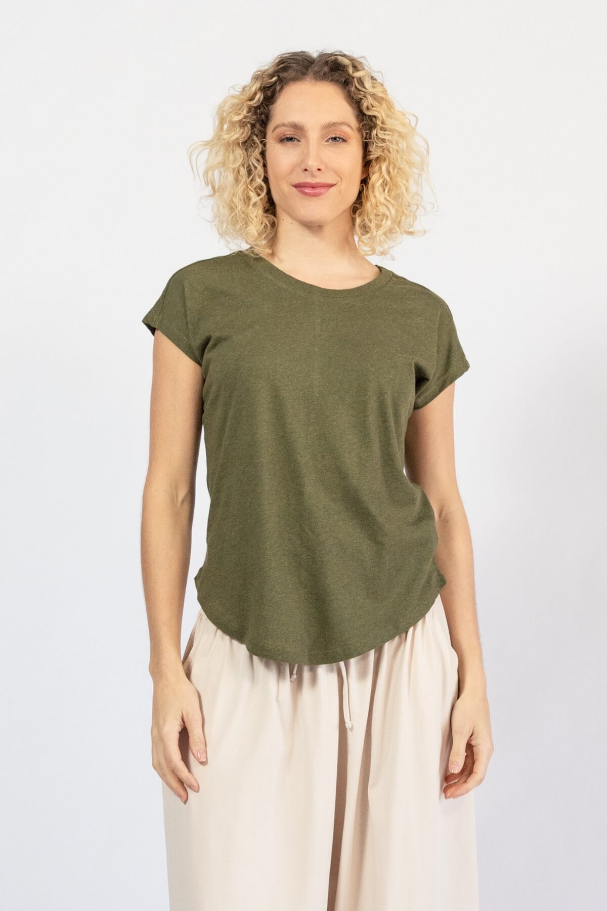 Surya Australia Organic Cotton Basic Tee made in Nepal - Olive