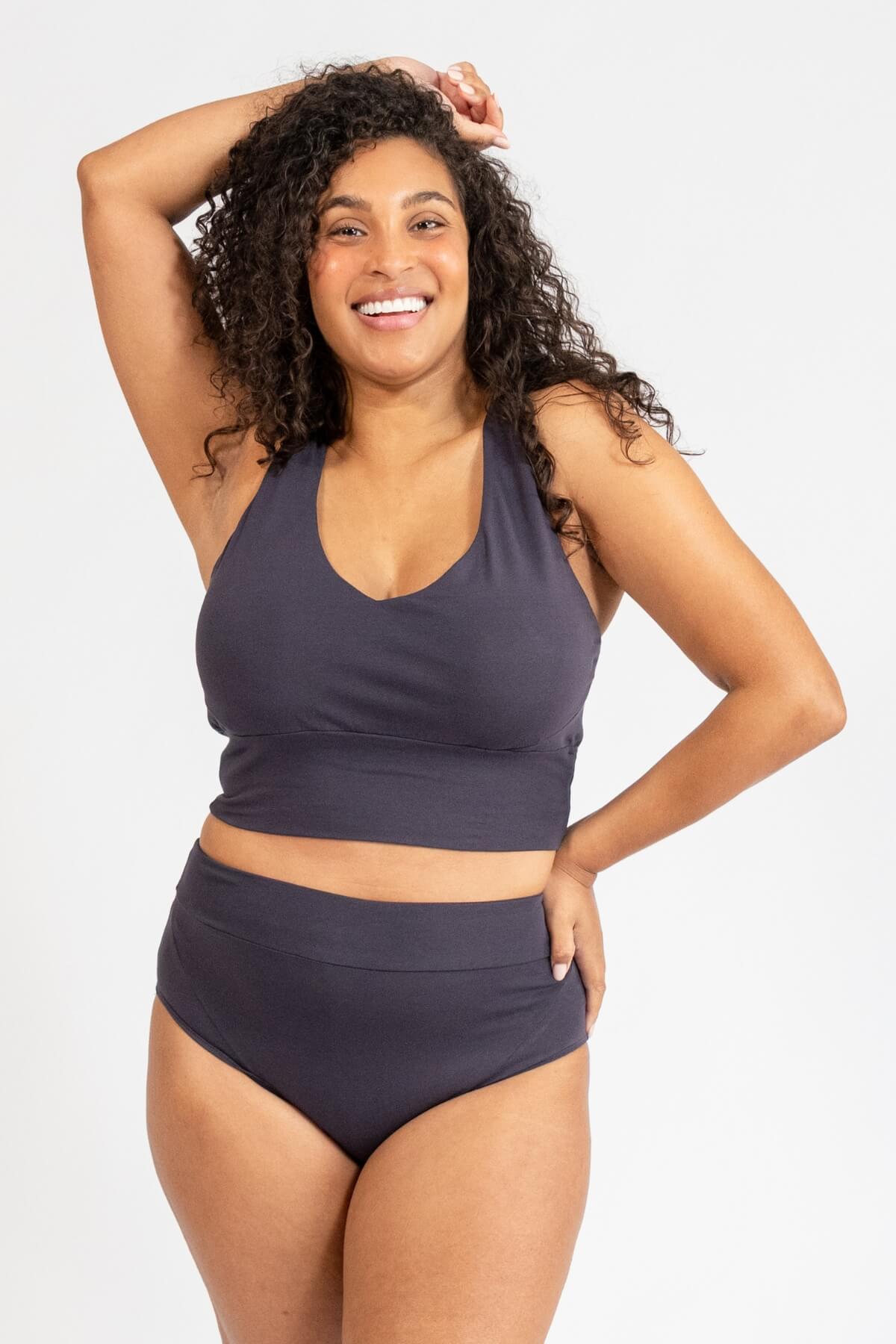 Organic Cotton Crop Tops for Women - Midnight Blue