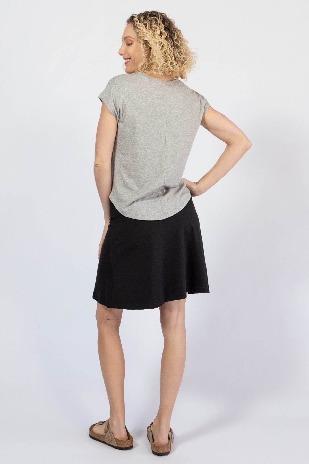 Organic cotton mid length skirts - rear view