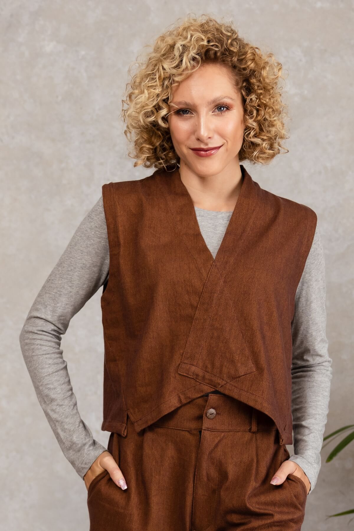 Surya Organic Denim Ayumi Vest - Winter weight cotton denim fabric