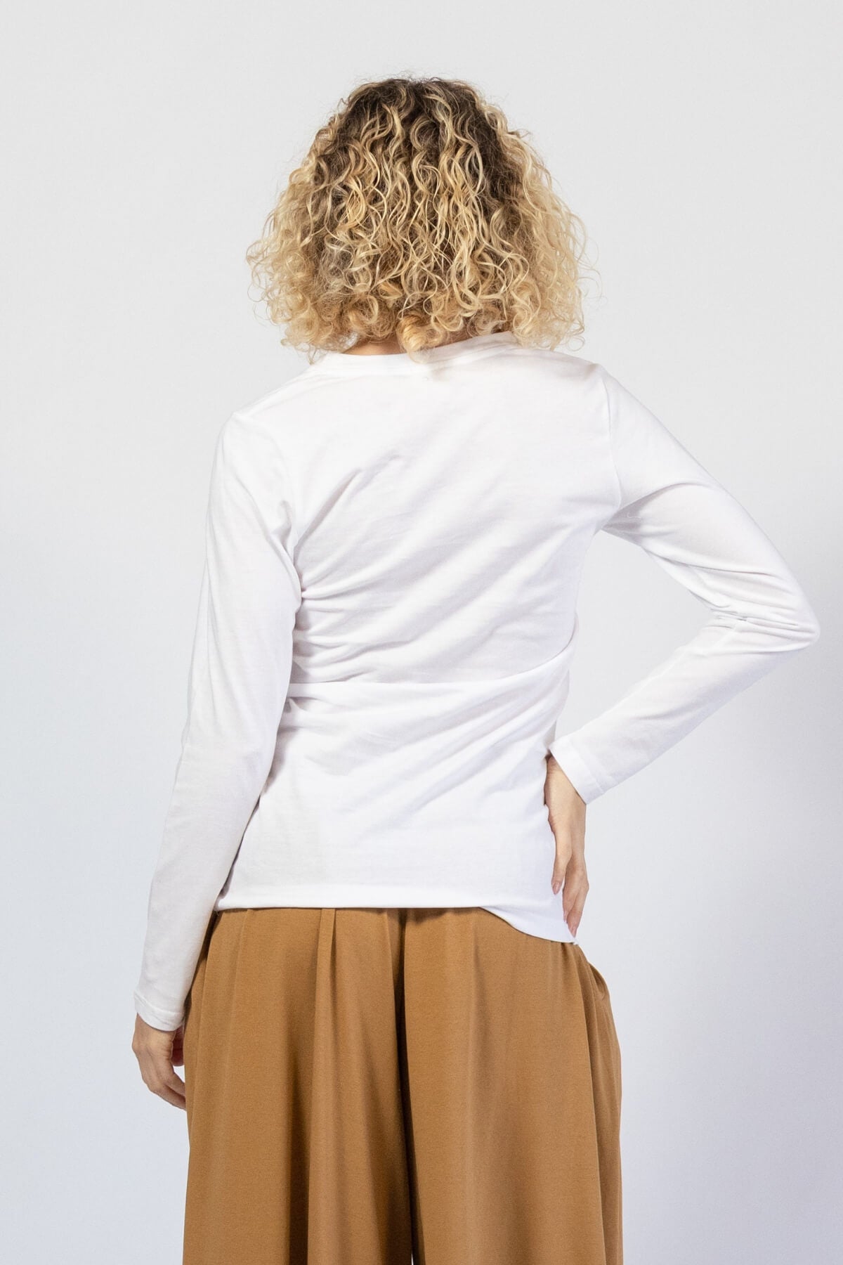 Organic cotton long sleeve top for women - rear view