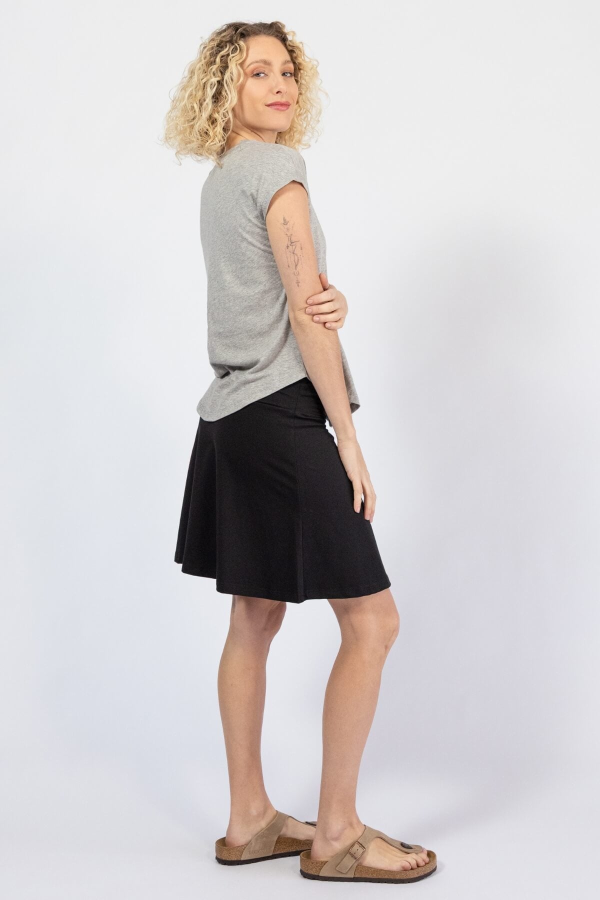 Organic cotton mid length skirts - right side view