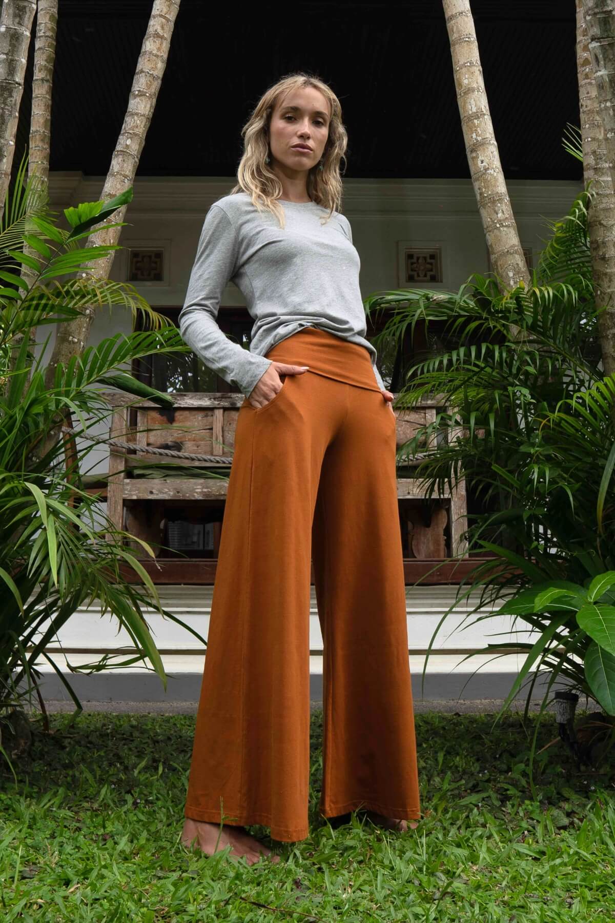 Organic Cotton Freedom Pants - turn down waist pants