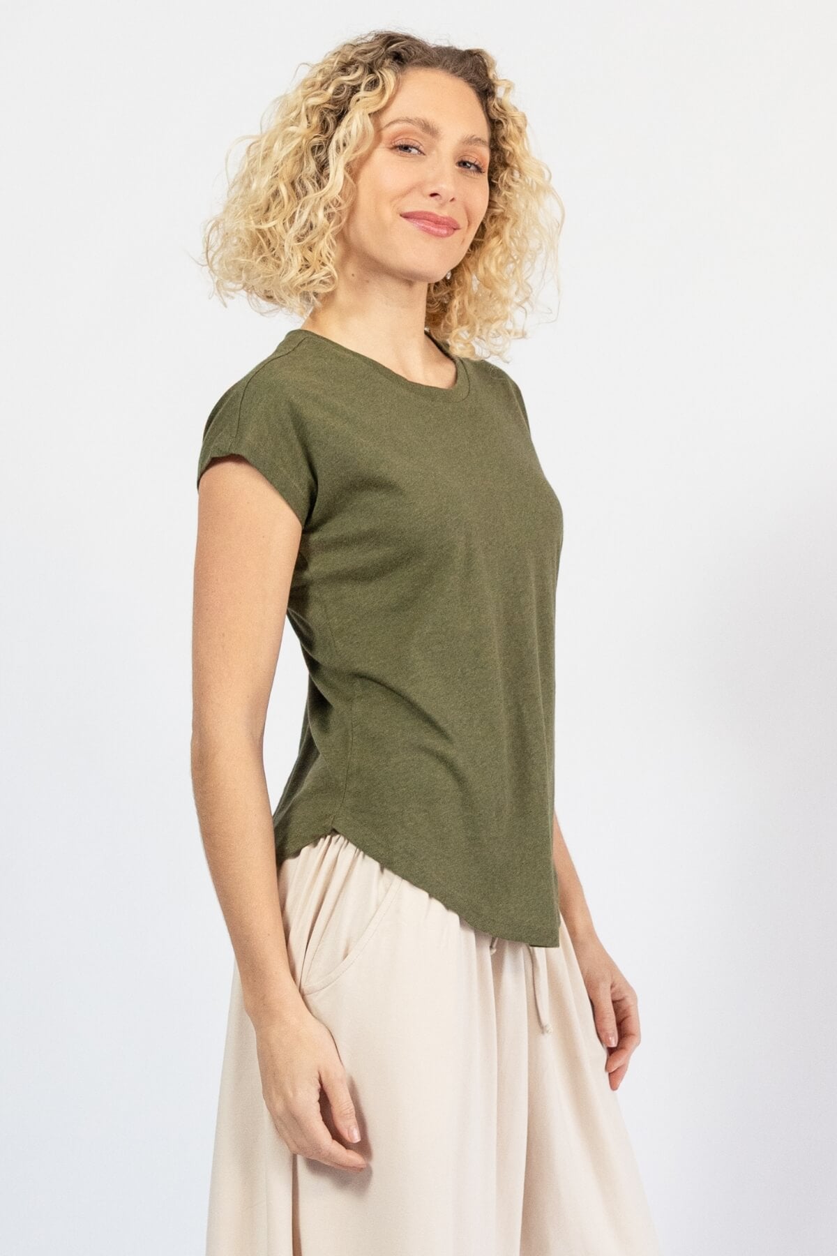Surya Australia Organic Cotton Basic Tee made in Nepal - right side view