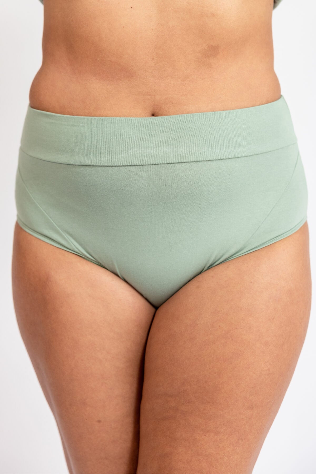 Organic cotton high waisted undies for Women - ocean green