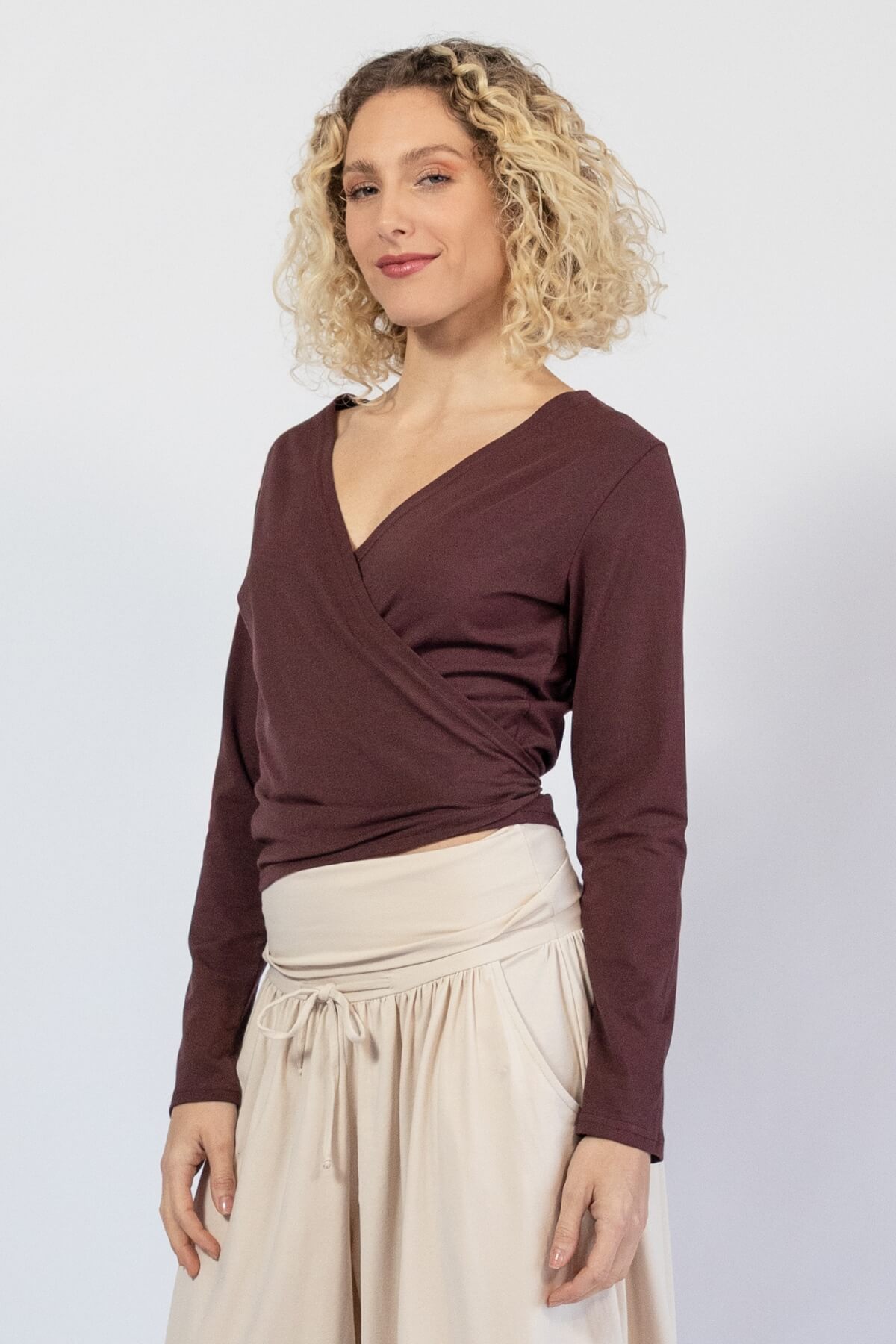 Organic cotton wrap top for women - ethically made in Nepal
